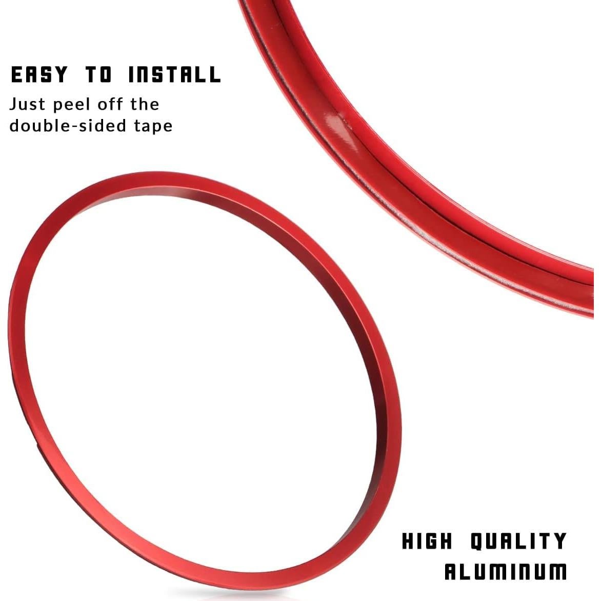 Cubiertas de Perilla de AC Auovo y Anillos Toyota Tacoma 2016-2023 - 8 Piezas Rojo