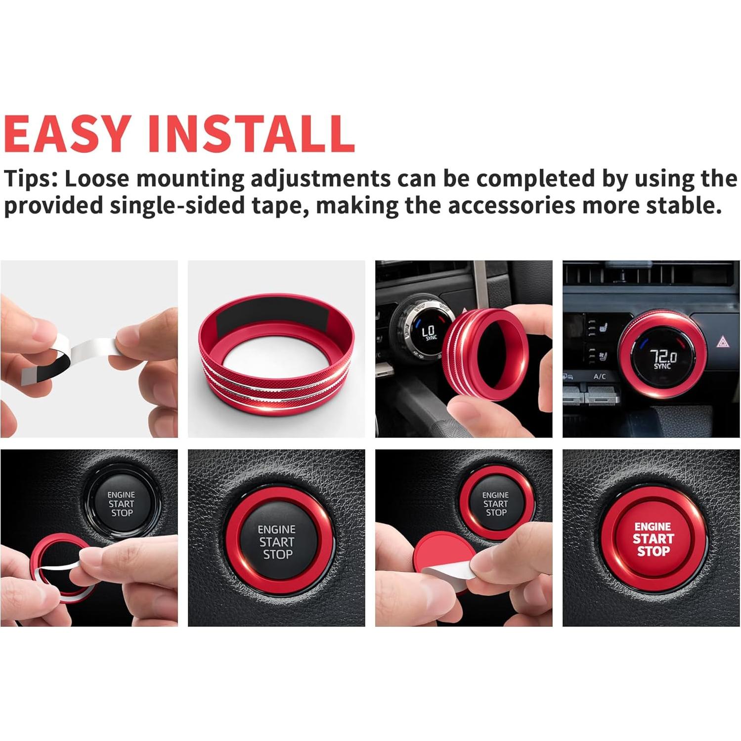 Cubiertas de Perilla Polodunn para Toyota Tundra y Sequoia 2022-2025, Set de 5 Piezas