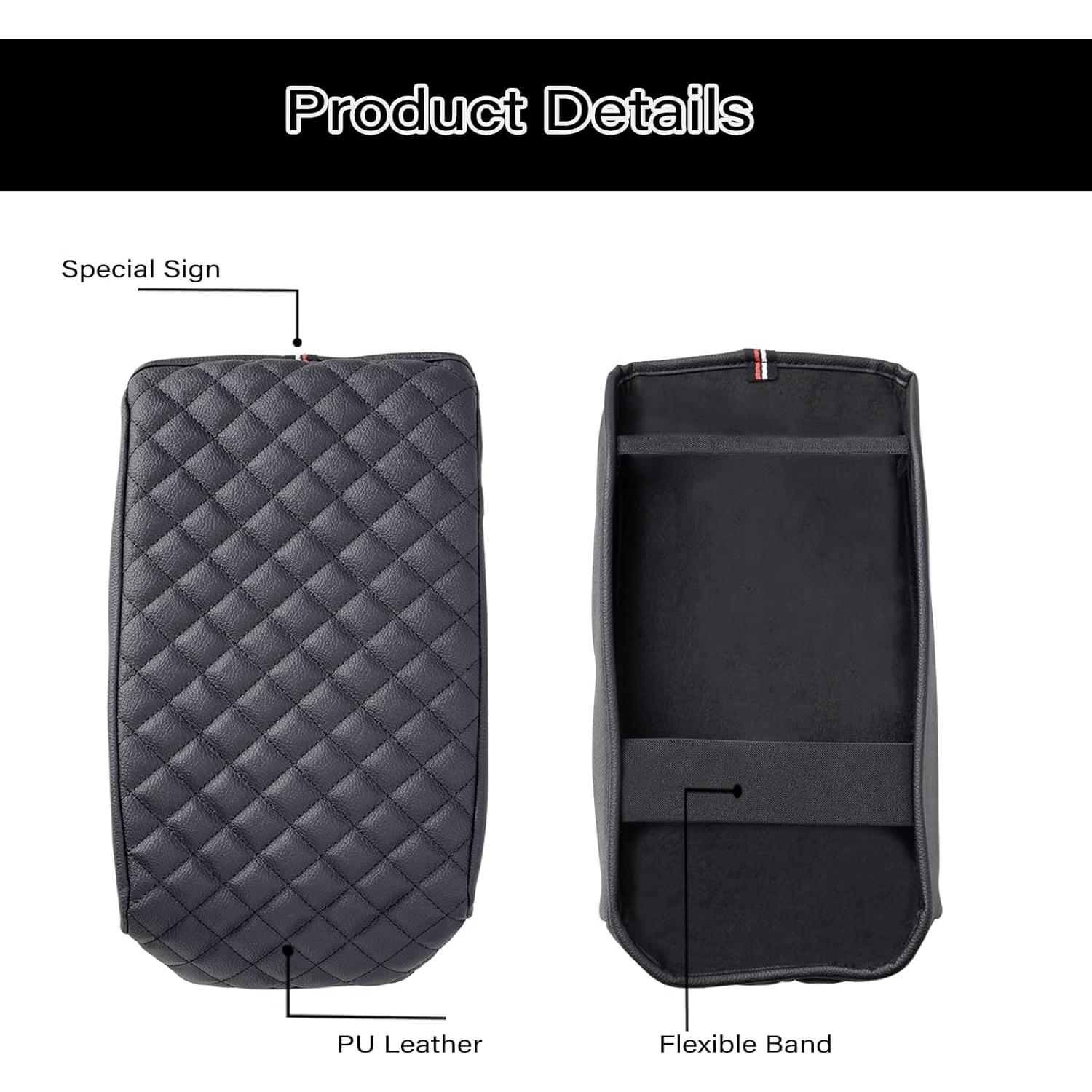 Cubierta de Reposabrazos JKCOVER para Toyota 4Runner 2010-2024 - Cuero PU Negro