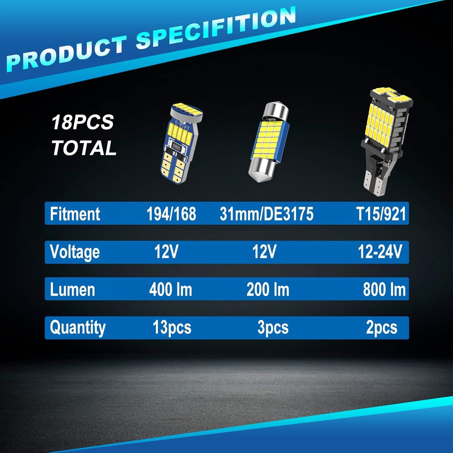 Kit de luces LED interiores WEIMELTOY para Toyota 4Runner 2006-2021