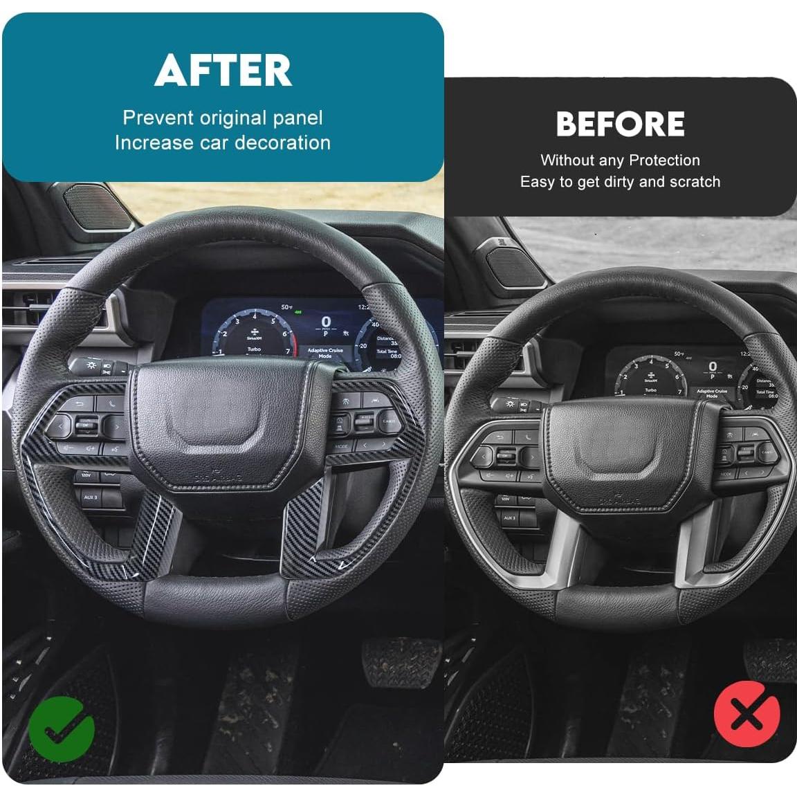 Cubierta Panel Volante INTGET Toyota Tacoma 2024-2025 Fibra Carbono