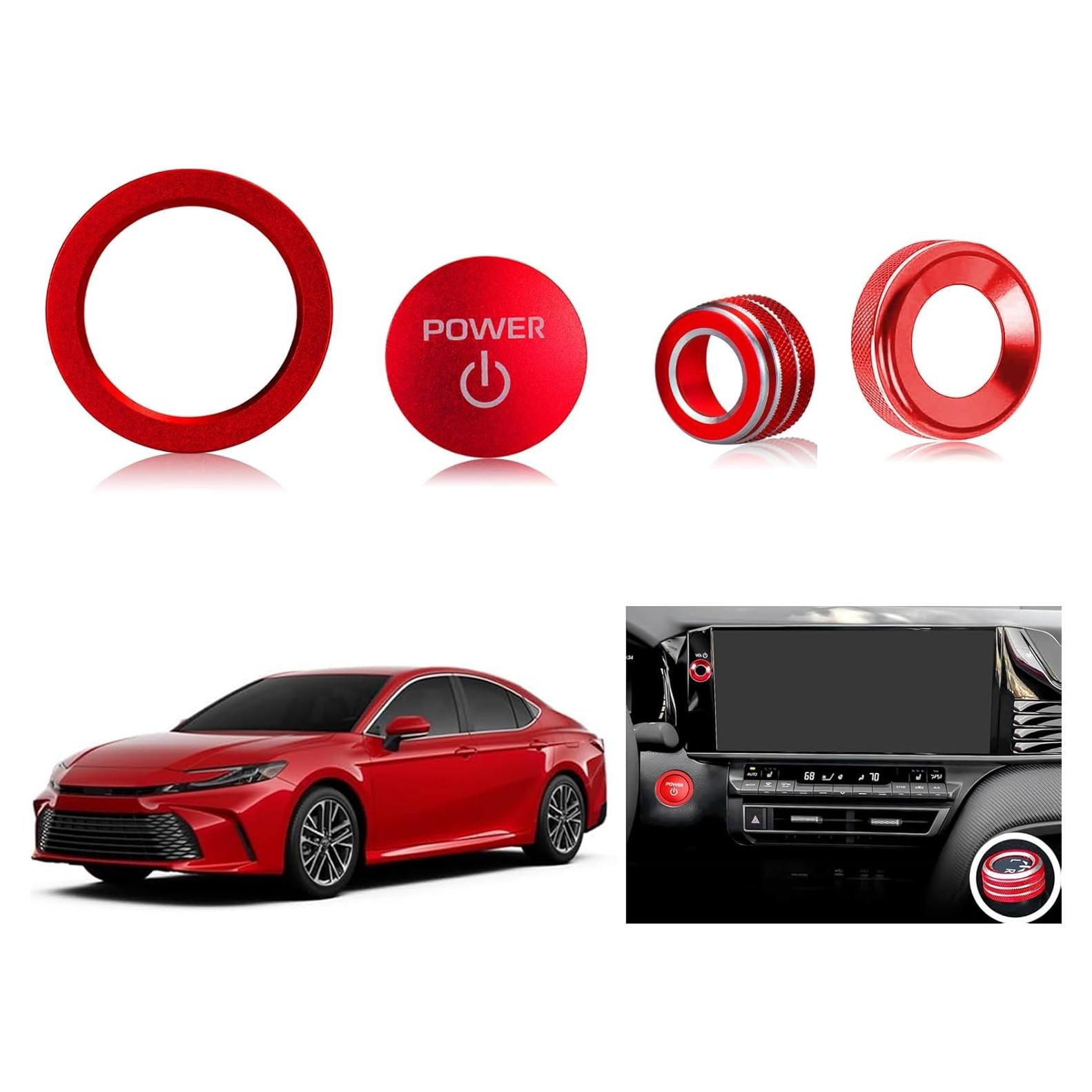 Accesorios para Toyota Camry 2025-2026 Tyifxom 4pcs Rojo