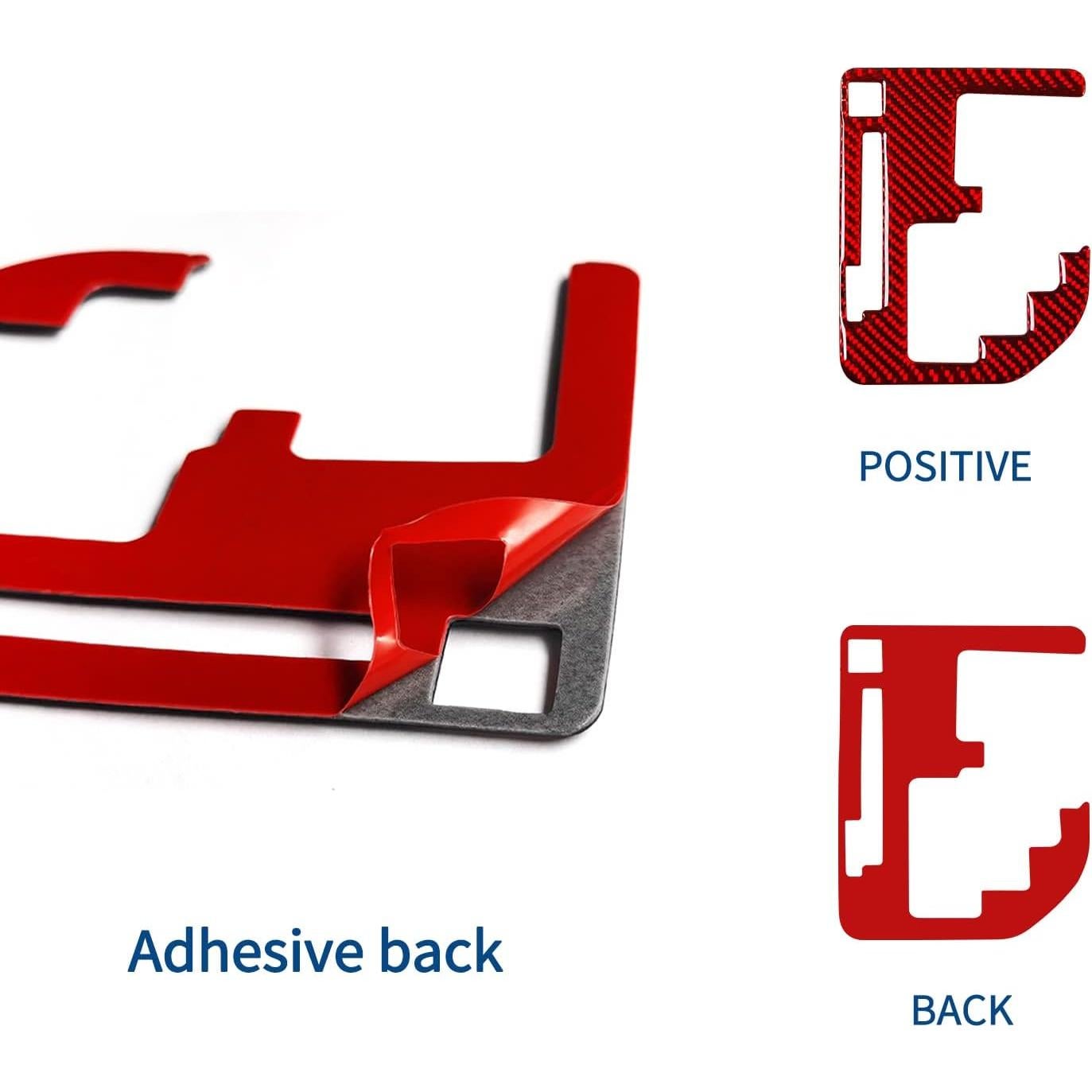 Panel Decorativo de Fibra de Carbono SUNJIKA para Toyota Tundra 2014-2021 - Rojo