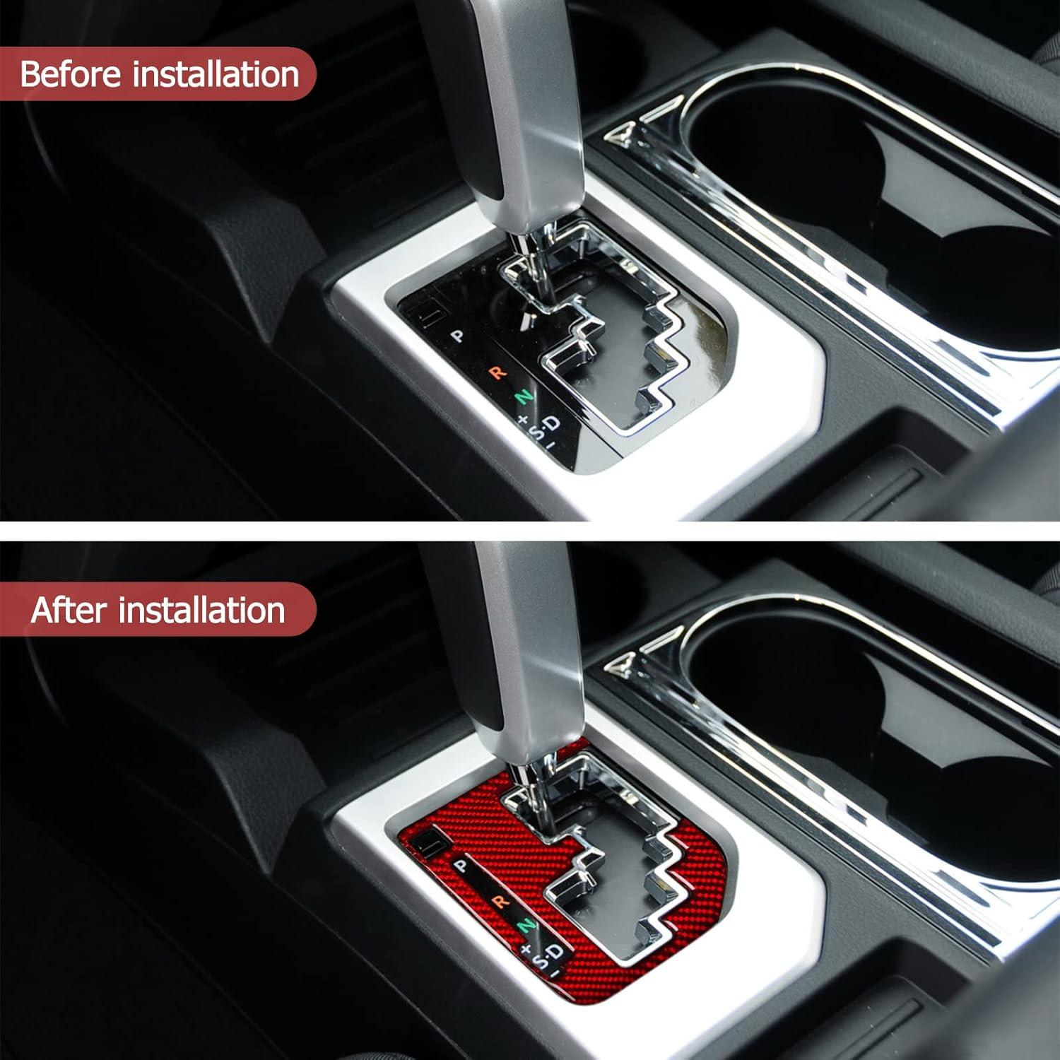 Panel Decorativo de Fibra de Carbono SUNJIKA para Toyota Tundra 2014-2021 - Rojo