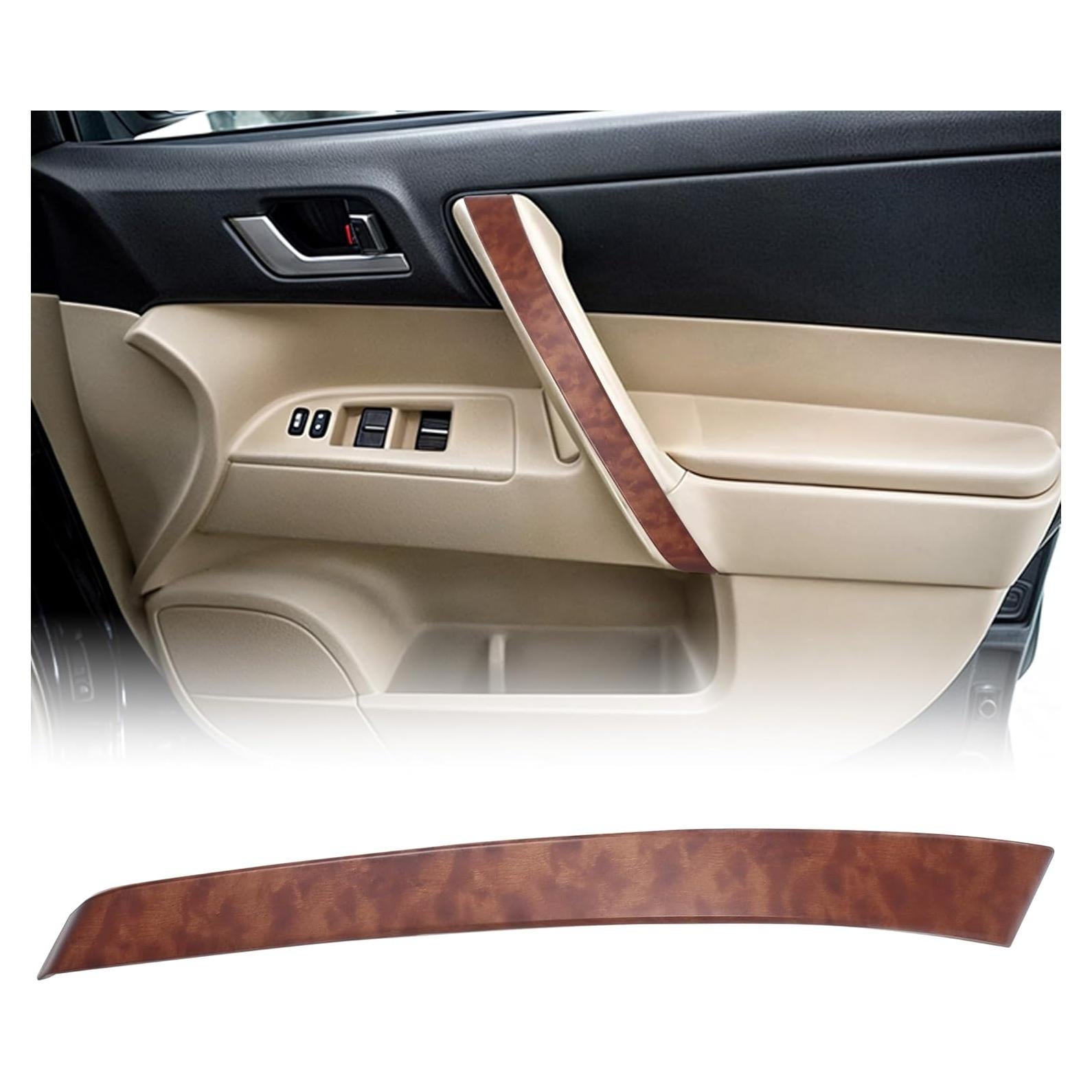 Cubierta de Manija de Puerta Marsrut para Toyota Highlander 2008-2013, Grano de Madera