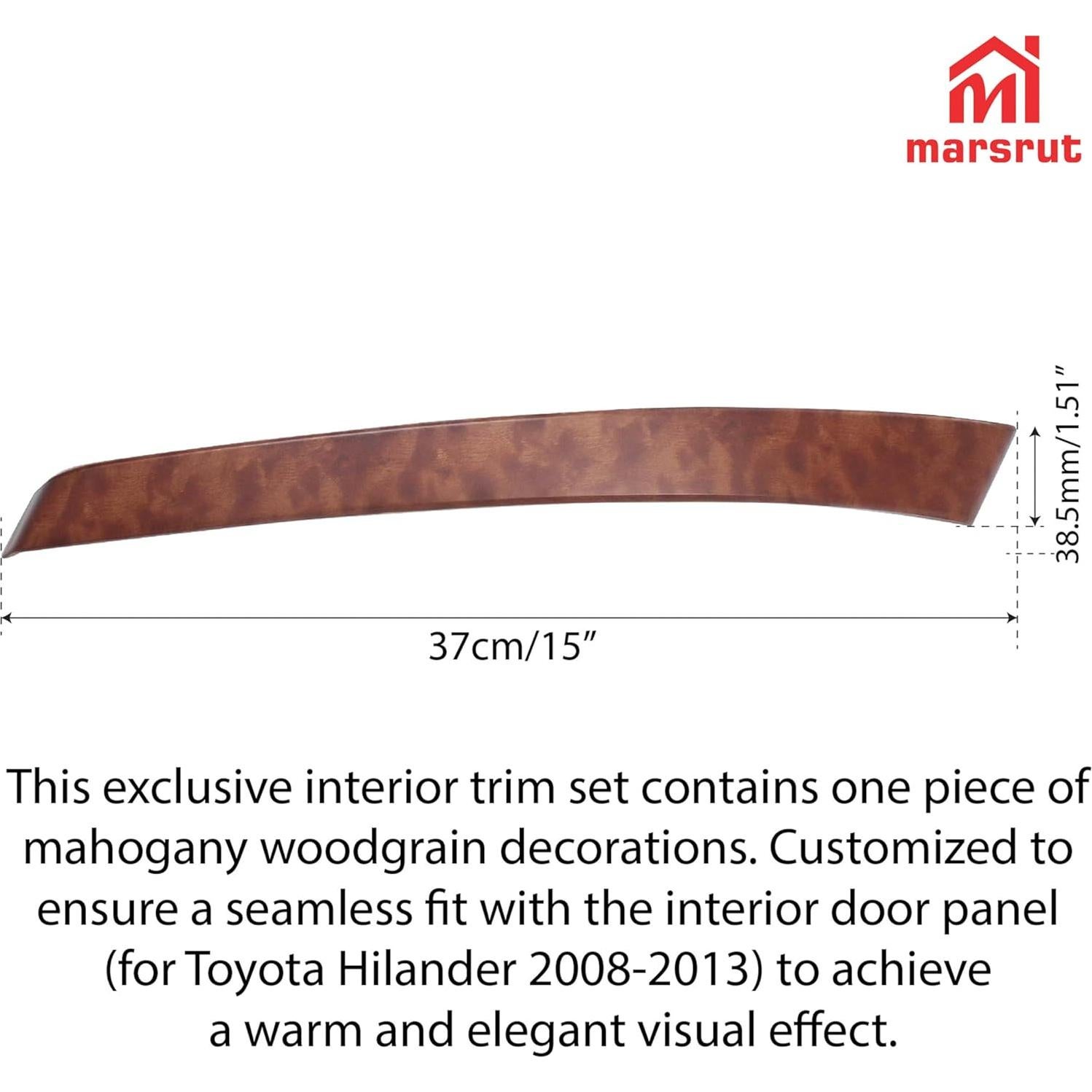 Cubierta de Manija de Puerta Marsrut para Toyota Highlander 2008-2013, Grano de Madera