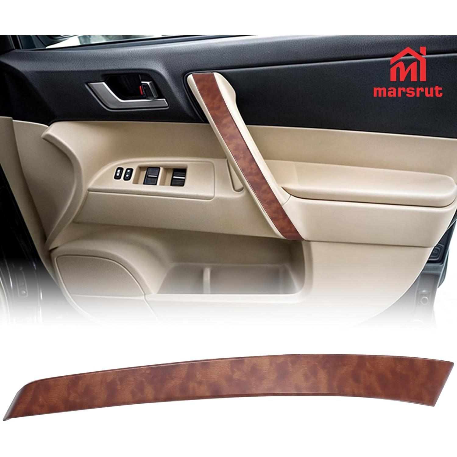 Cubierta de Manija de Puerta Marsrut para Toyota Highlander 2008-2013, Grano de Madera