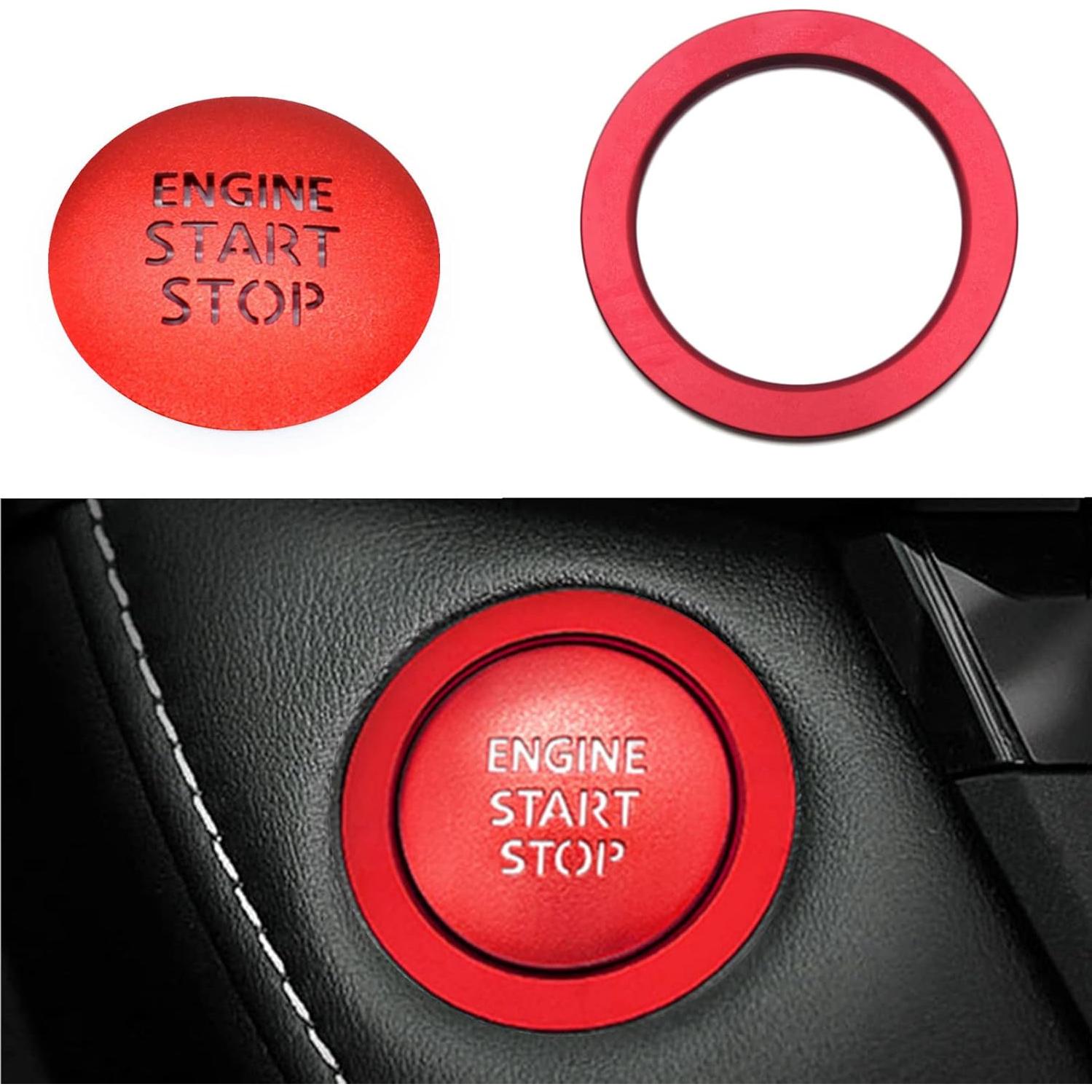 Cubierta de Botón de Inicio Toyota Tacoma - Aluminio Rojo