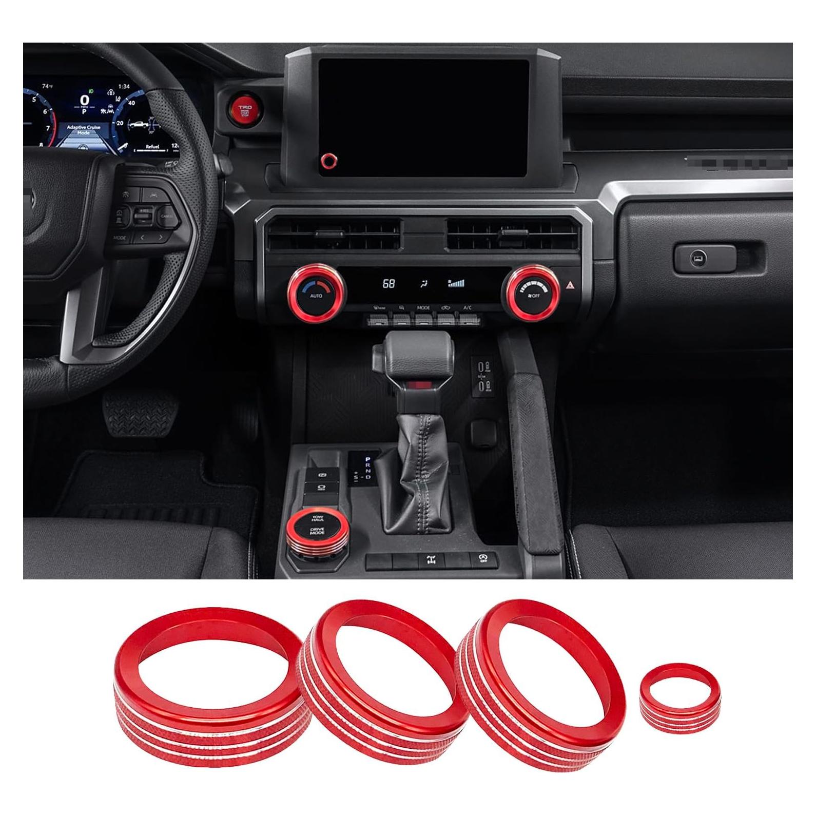 Cubierta de Perilla de Interruptor de Aire Acondicionado BORUIEN para Toyota Tacoma 2024 2025 y 4Runner 2025 - 4 Piezas