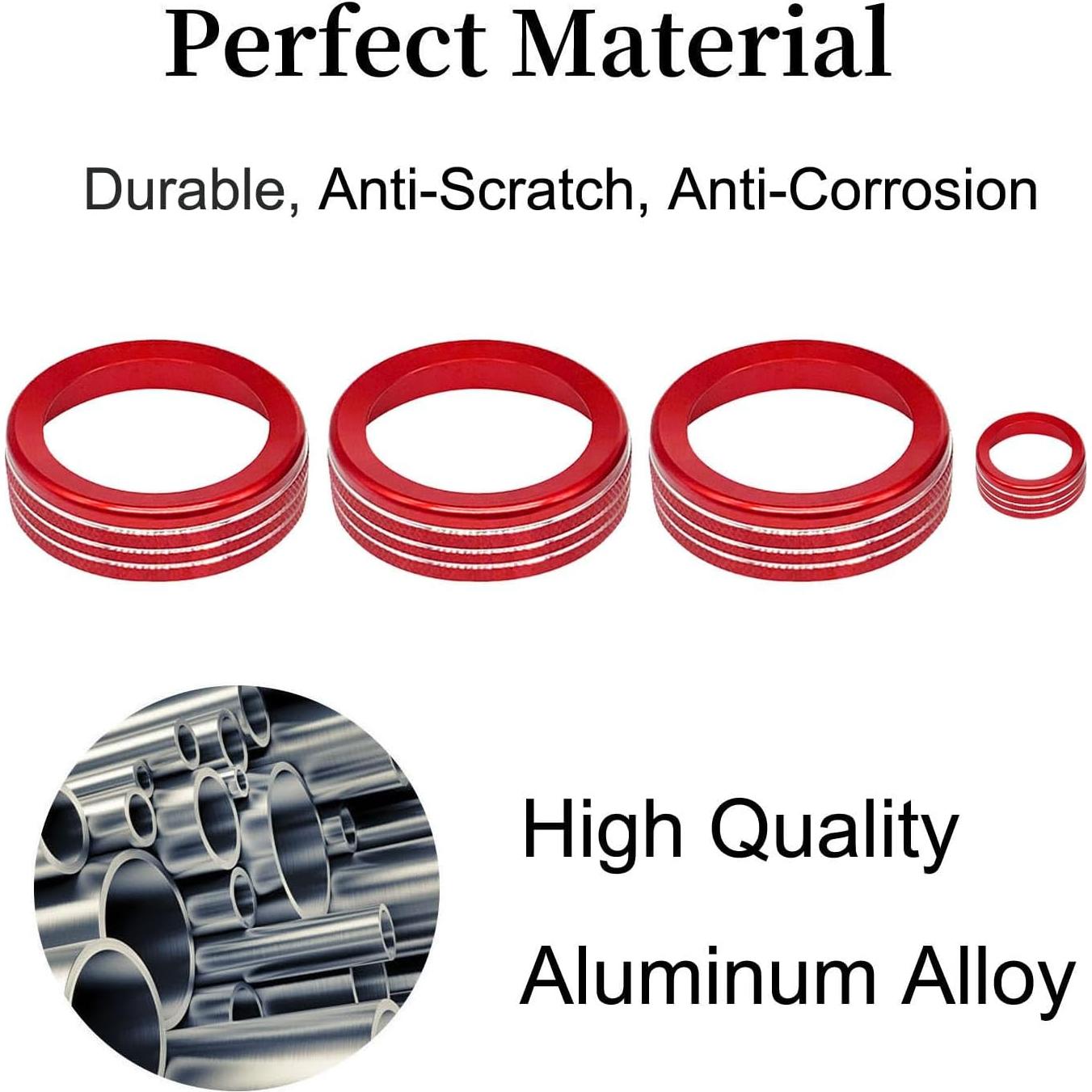 Cubierta de Perilla de Interruptor de Aire Acondicionado BORUIEN para Toyota Tacoma 2024 2025 y 4Runner 2025 - 4 Piezas