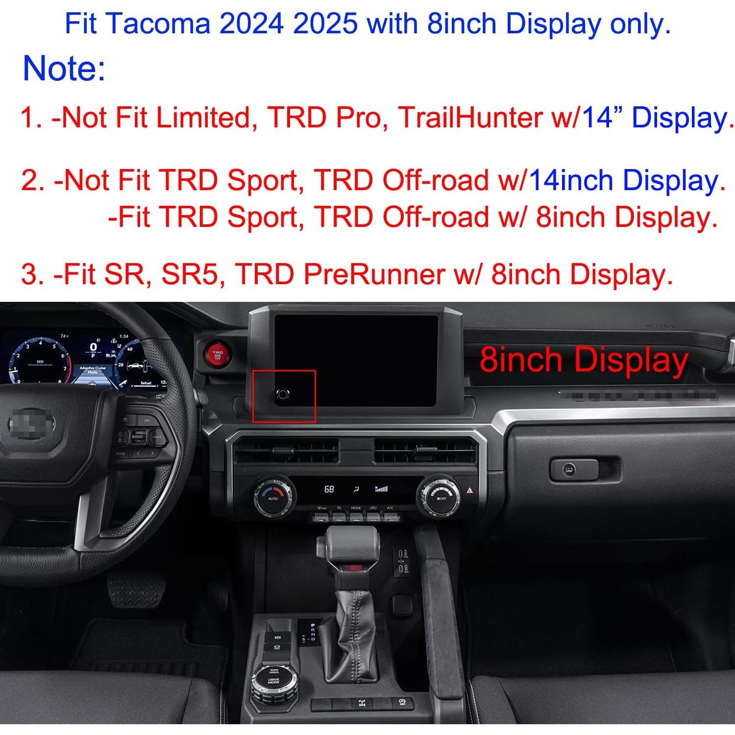 Cubierta de Perilla de Interruptor de Aire Acondicionado BORUIEN para Toyota Tacoma 2024 2025 y 4Runner 2025 - 4 Piezas