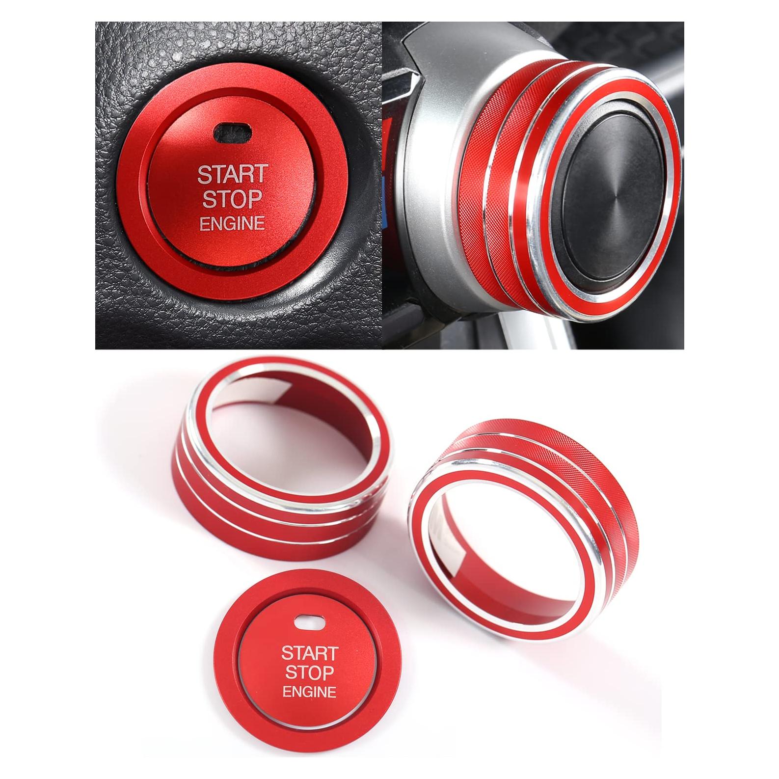 4 Piezas Accesorios Interior Toyota RAV4 2019-2025 Rojo