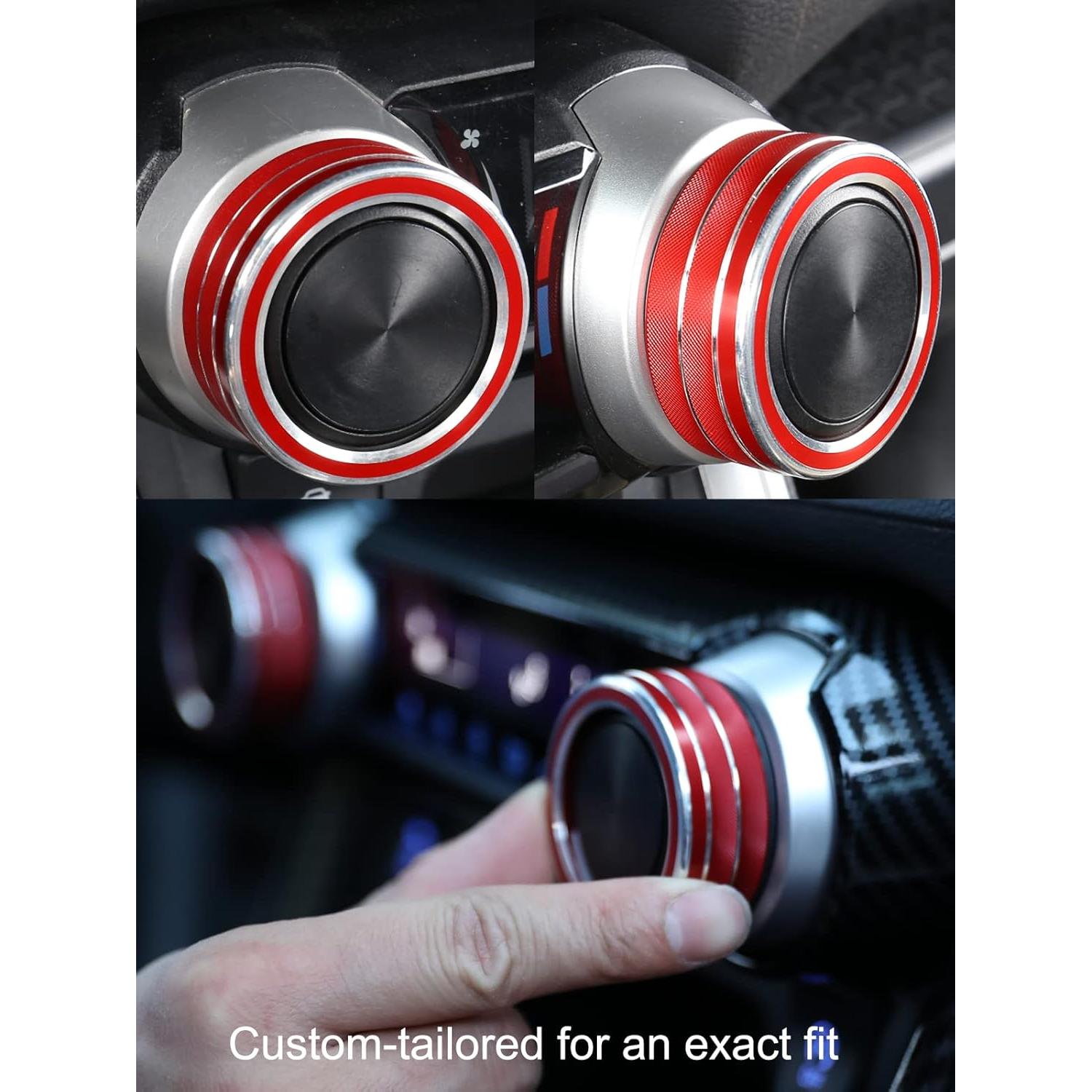 4 Piezas Accesorios Interior Toyota RAV4 2019-2025 Rojo