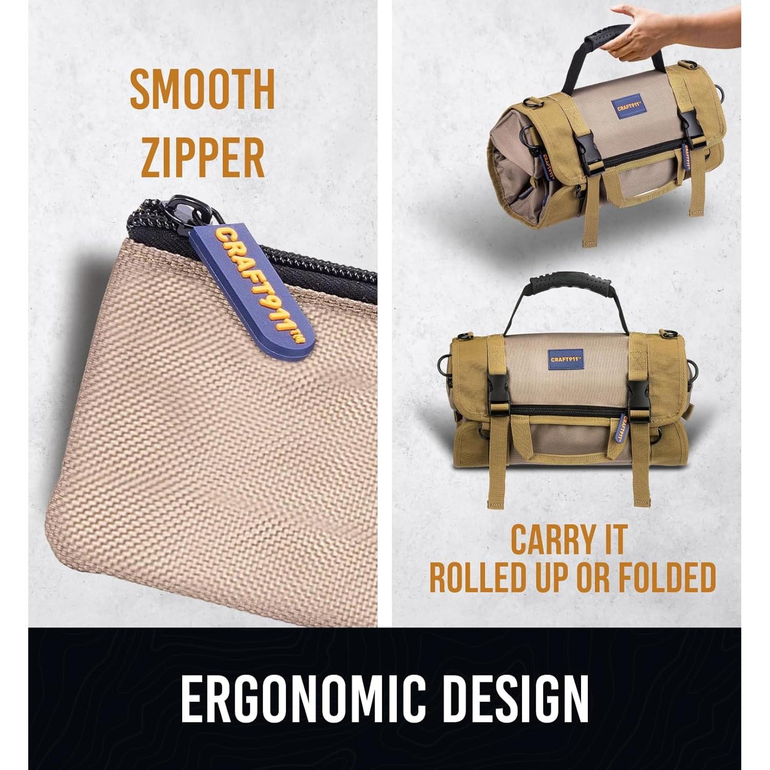 Bolsa de Herramientas Plegable Craft911 - 7 Bolsillos Impermeable