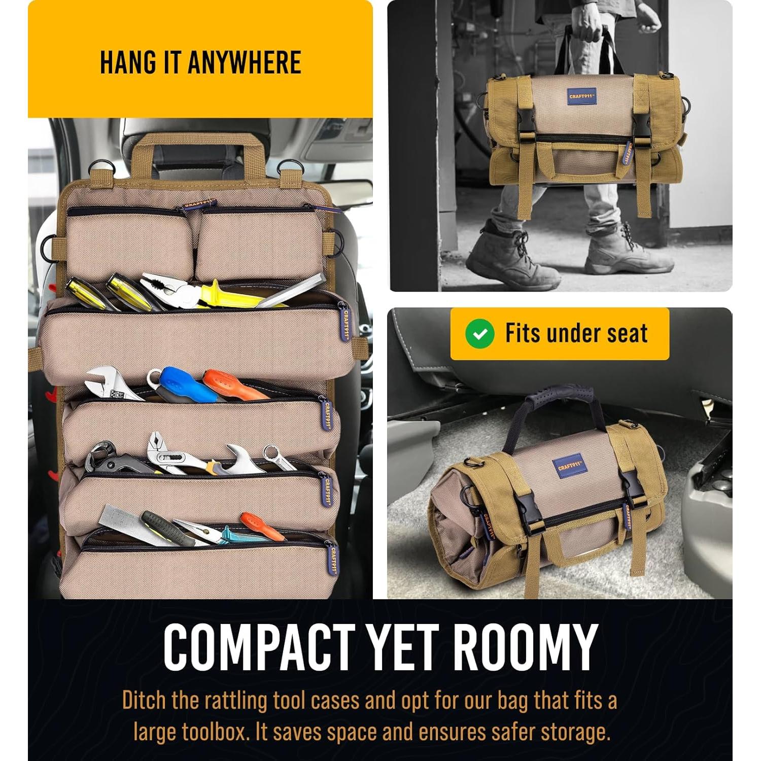 Bolsa de Herramientas Plegable Craft911 - 7 Bolsillos Impermeable