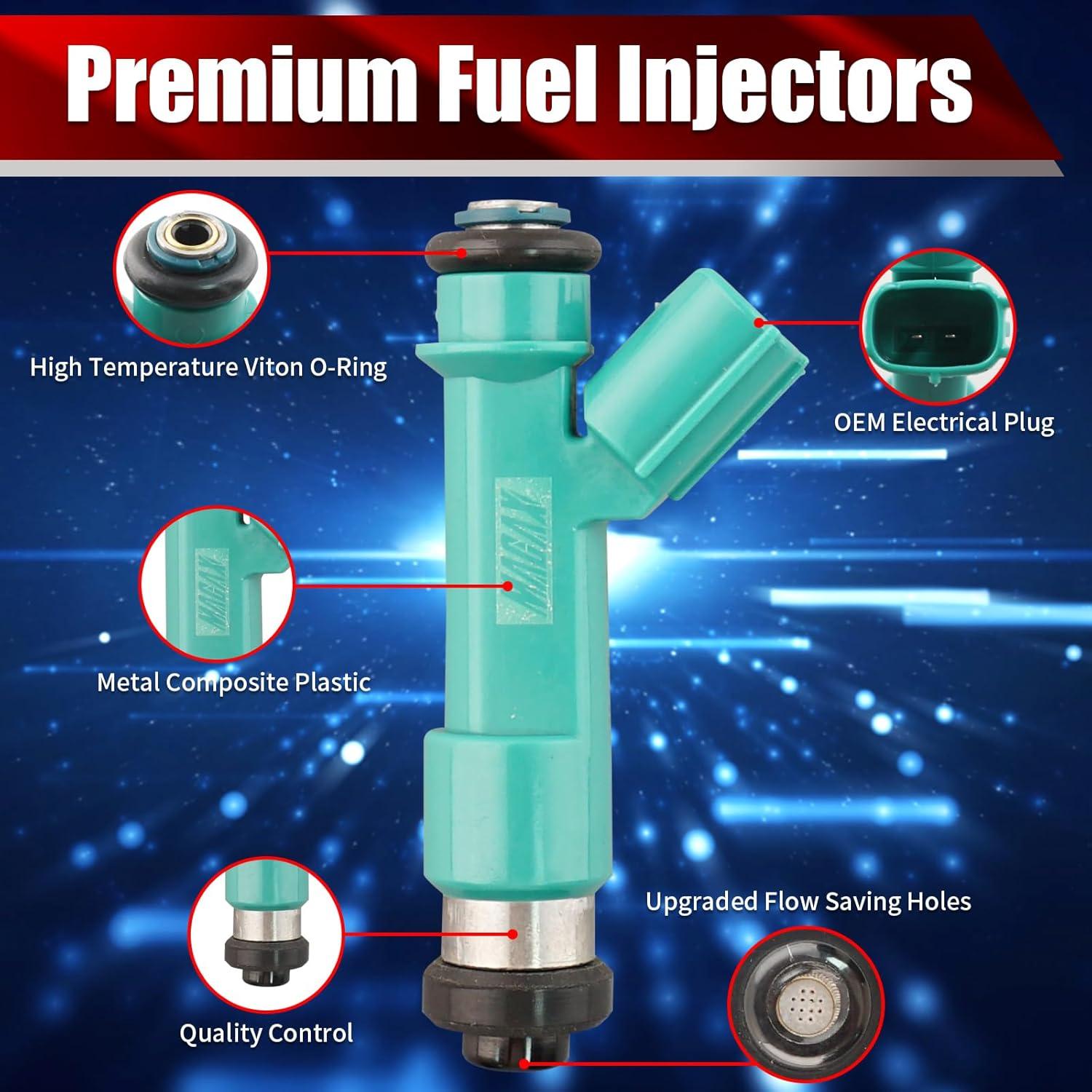 Juego de 6 Inyectores de Combustible MACAX FJ787 para Toyota