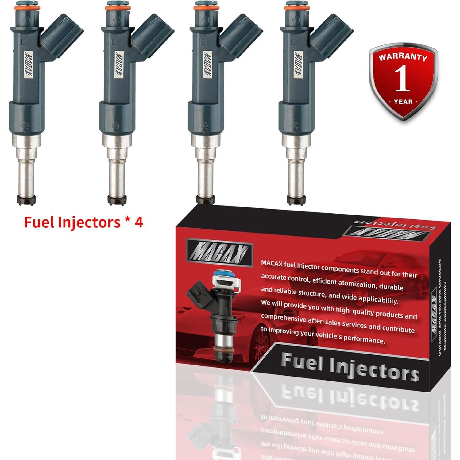 Juego de 4 Inyectores de Combustible MACAX 23250-37020 para Toyota Prius y Lexus CT200h