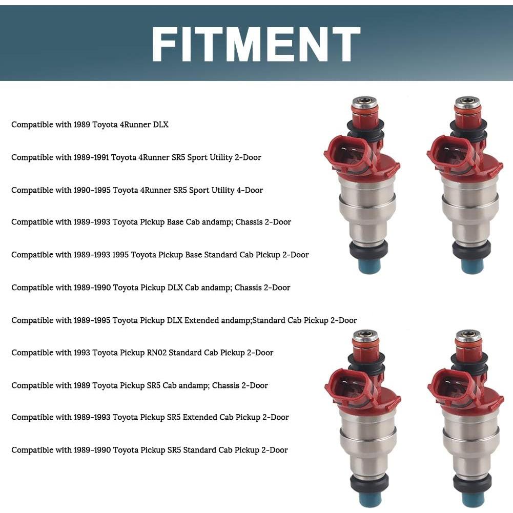 Inyectores de Combustible JDMON para Toyota 4Runner 1989-1995 - 4 Pcs