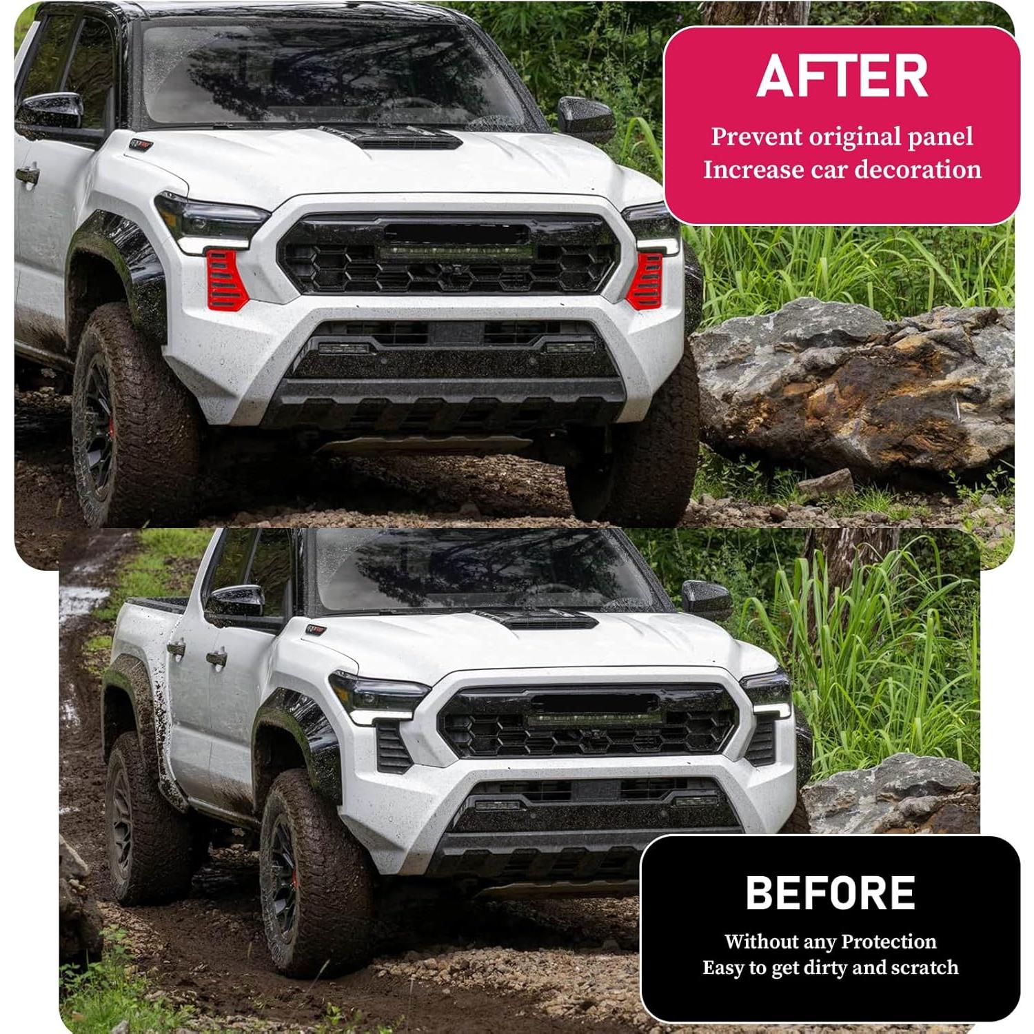 Cubierta de Faro Lateral Toyota Tacoma 2024 2025 ABS Rojo