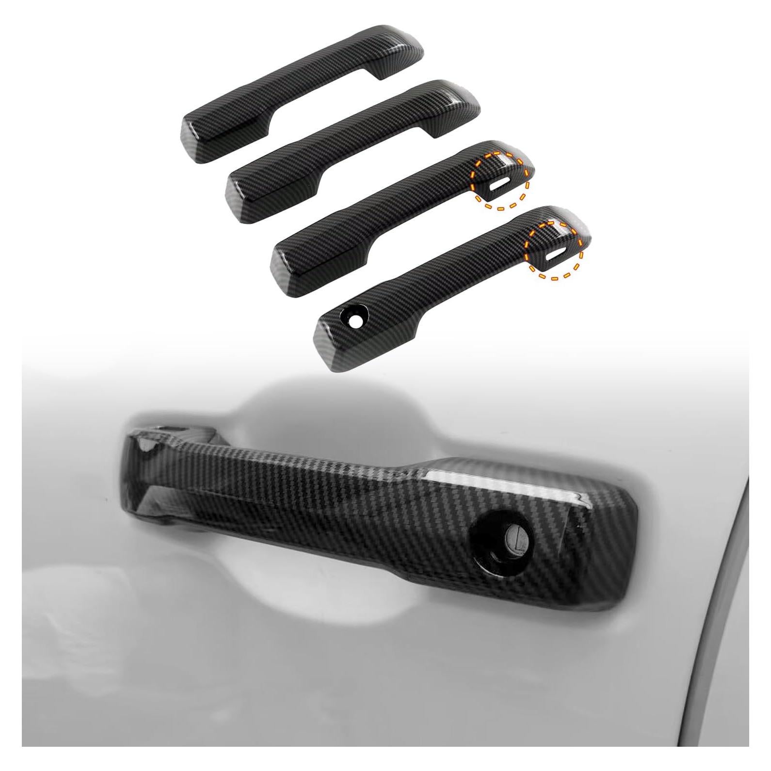 Cubierta Decorativa de Manija de Puerta CTH para Toyota Tacoma 2024-2025 - 4pcs Fibra de Carbono