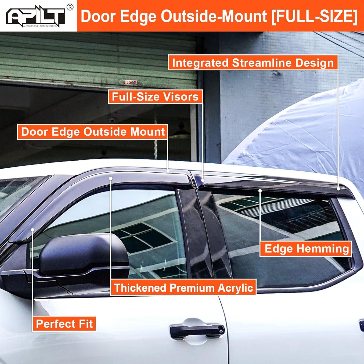 Deflectores de Ventana APILT para Toyota Tacoma 2024-2025, Humo
