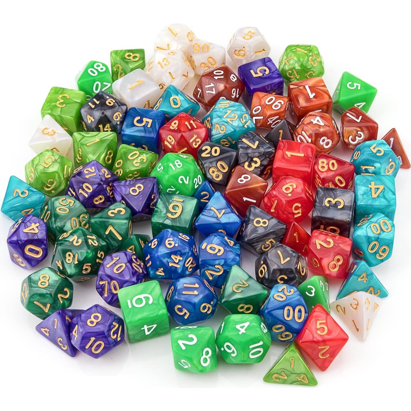 Juego de Dados Poliedricos Awpeye 70 Piezas DND RPG