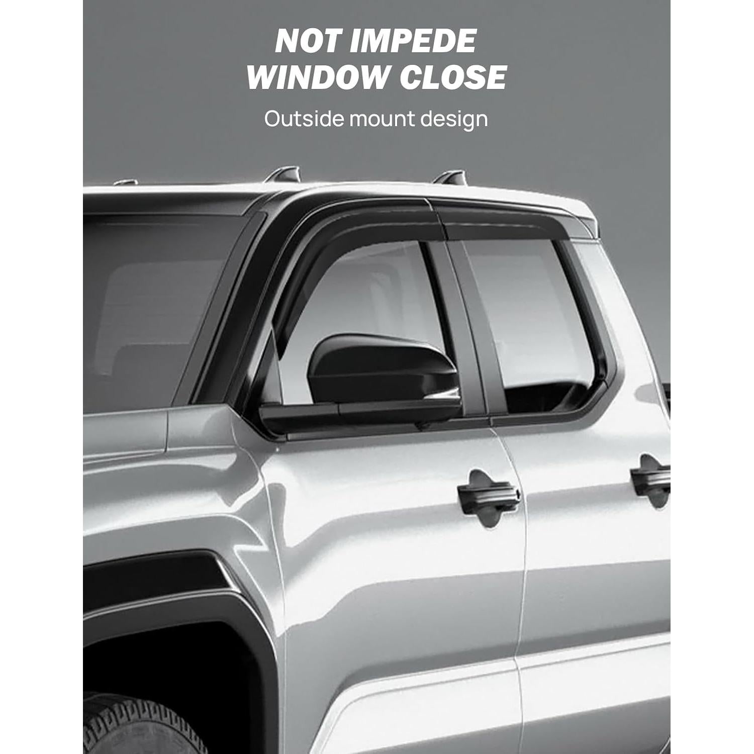 Protectores de Lluvia JOYTUTUS para Tacoma 2024 2025 Doble Cabina