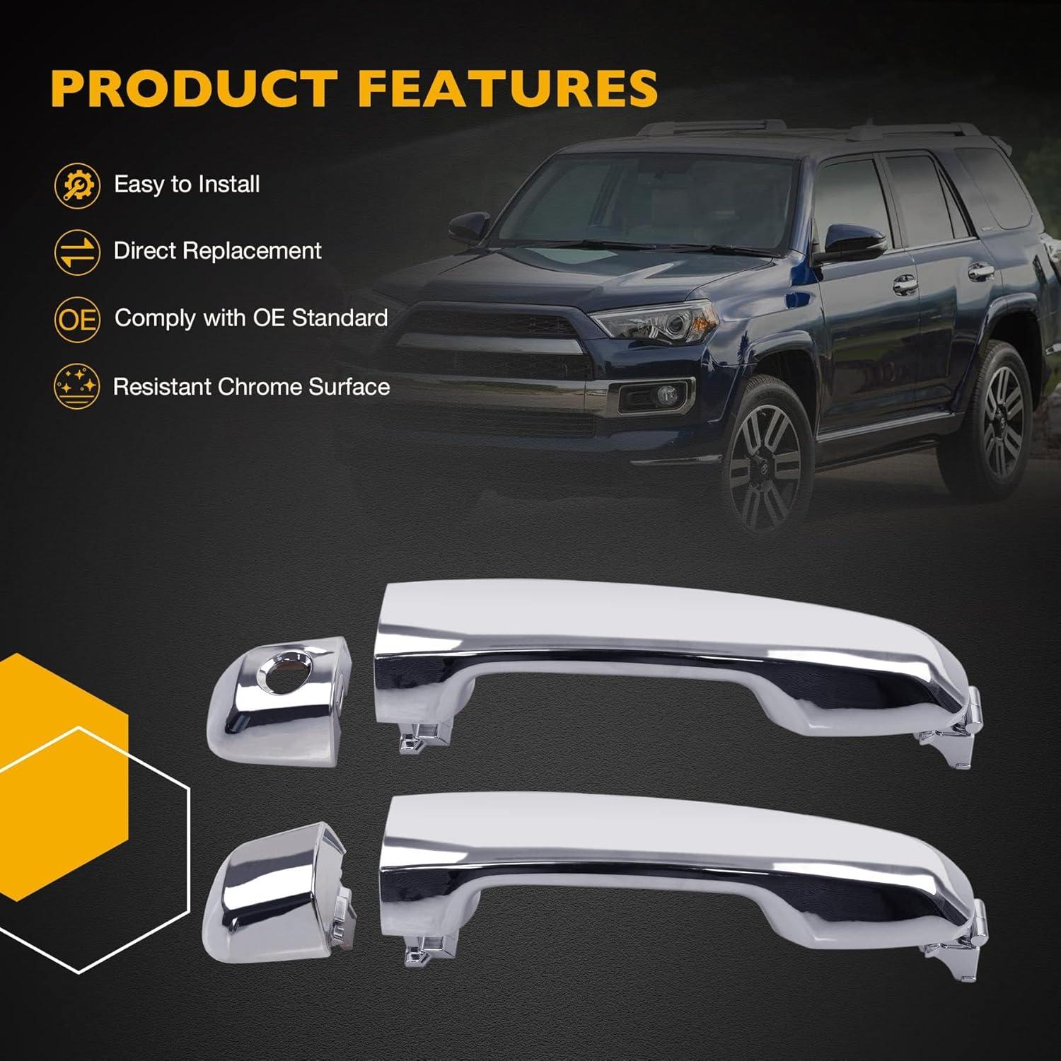 Mangos de Puerta Exterior Gledewen 4 PCS Cromo para Toyota y Lexus