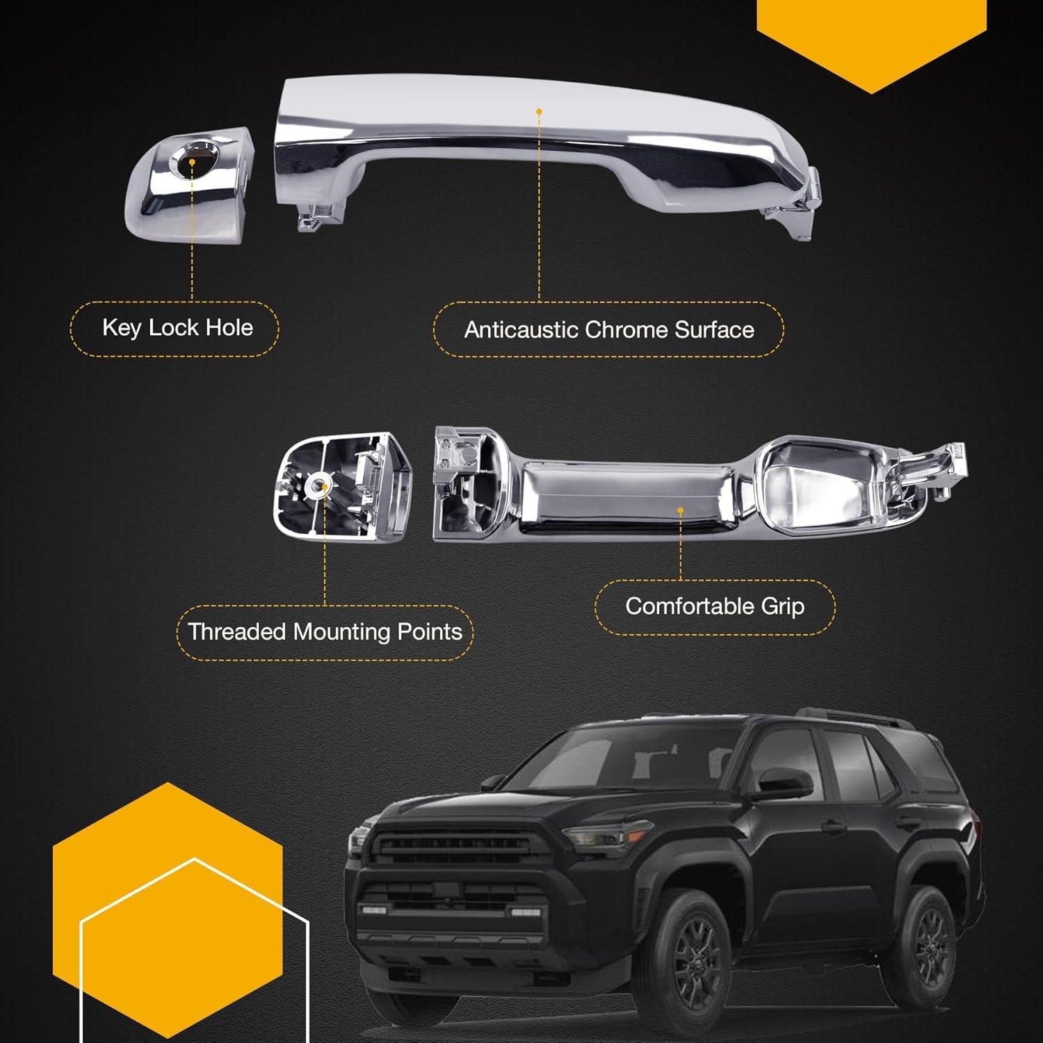 Mangos de Puerta Exterior Gledewen 4 PCS Cromo para Toyota y Lexus