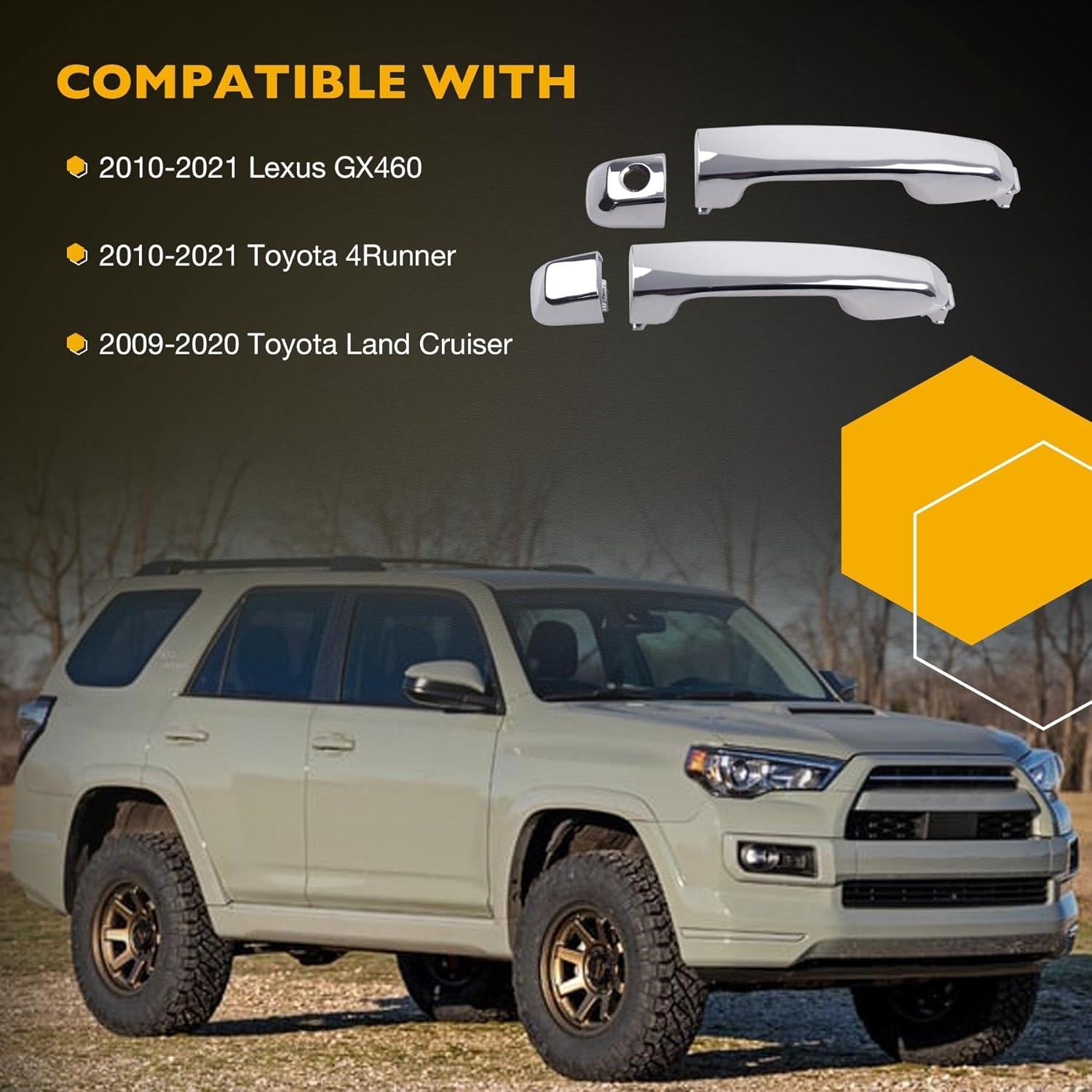 Mangos de Puerta Exterior Gledewen 4 PCS Cromo para Toyota y Lexus