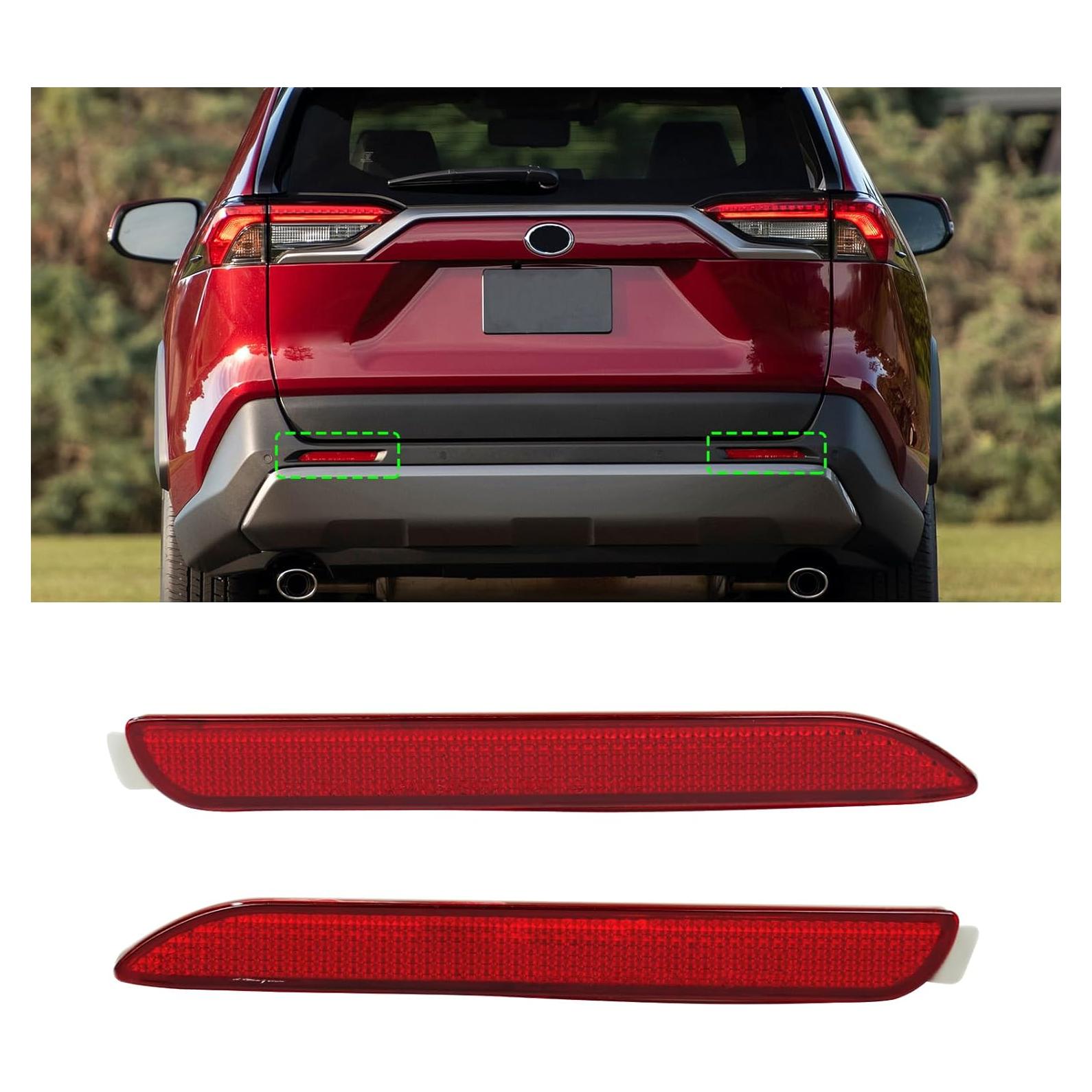 Reflectores Traseros Abodvu para Toyota RAV4 2019-2024, Rojo