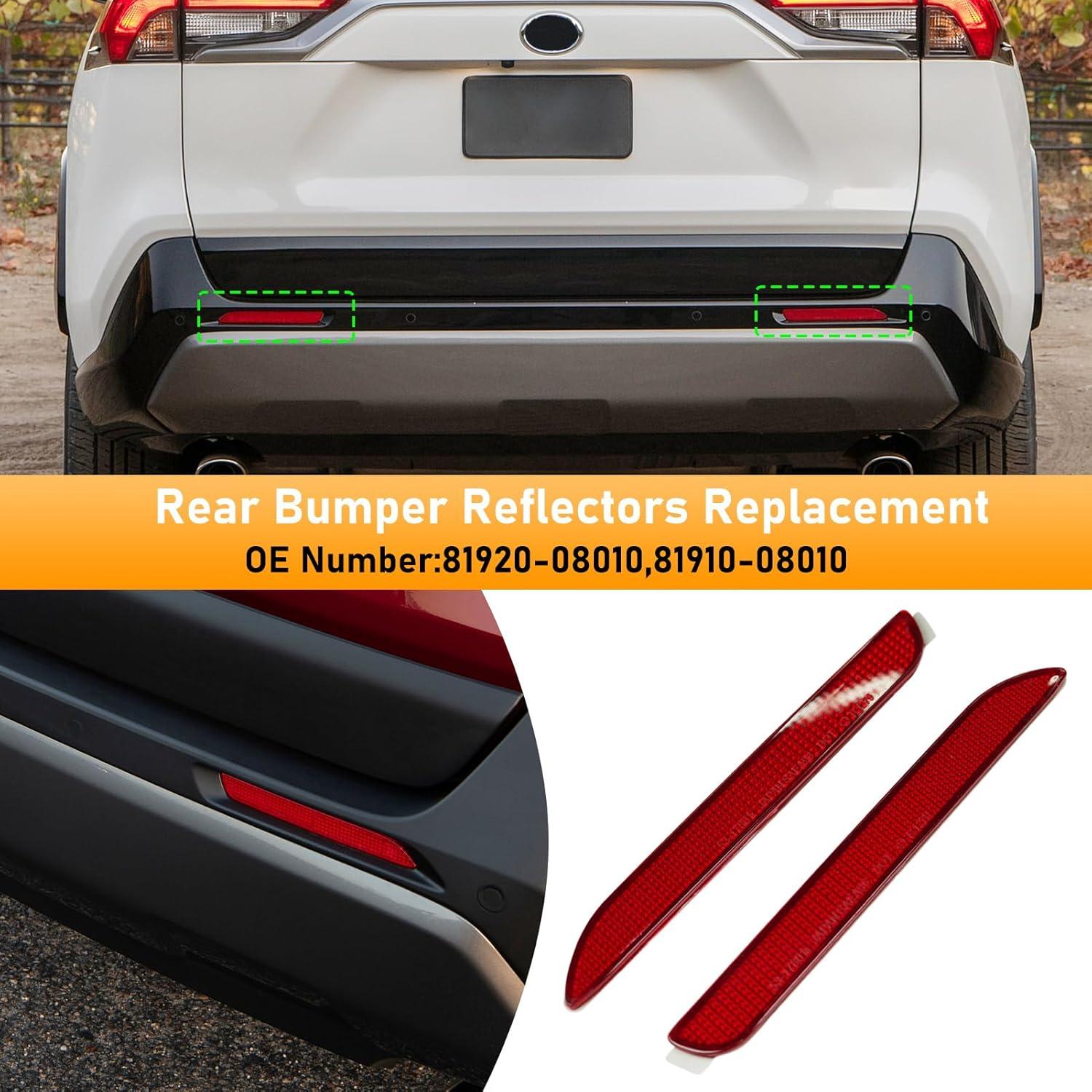 Reflectores Traseros Abodvu para Toyota RAV4 2019-2024, Rojo