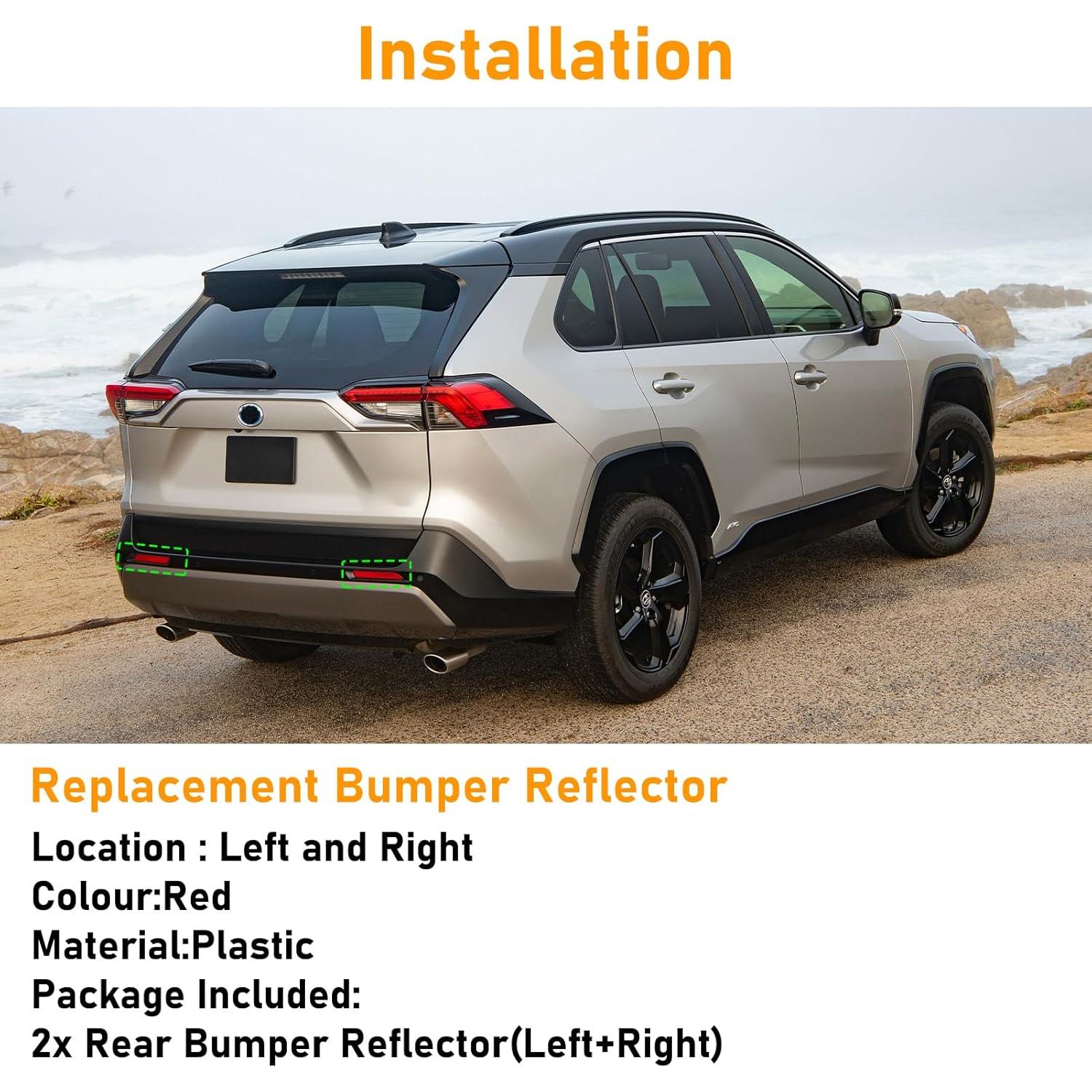 Reflectores Traseros Abodvu para Toyota RAV4 2019-2024, Rojo