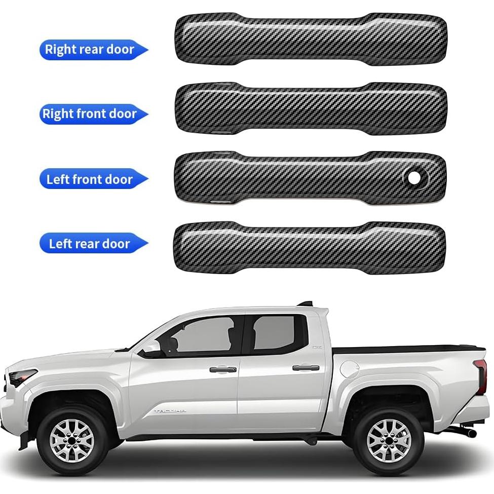 Cubierta de Manija de Puerta Toyota Tacoma 2024-2025 Fibra Carbono