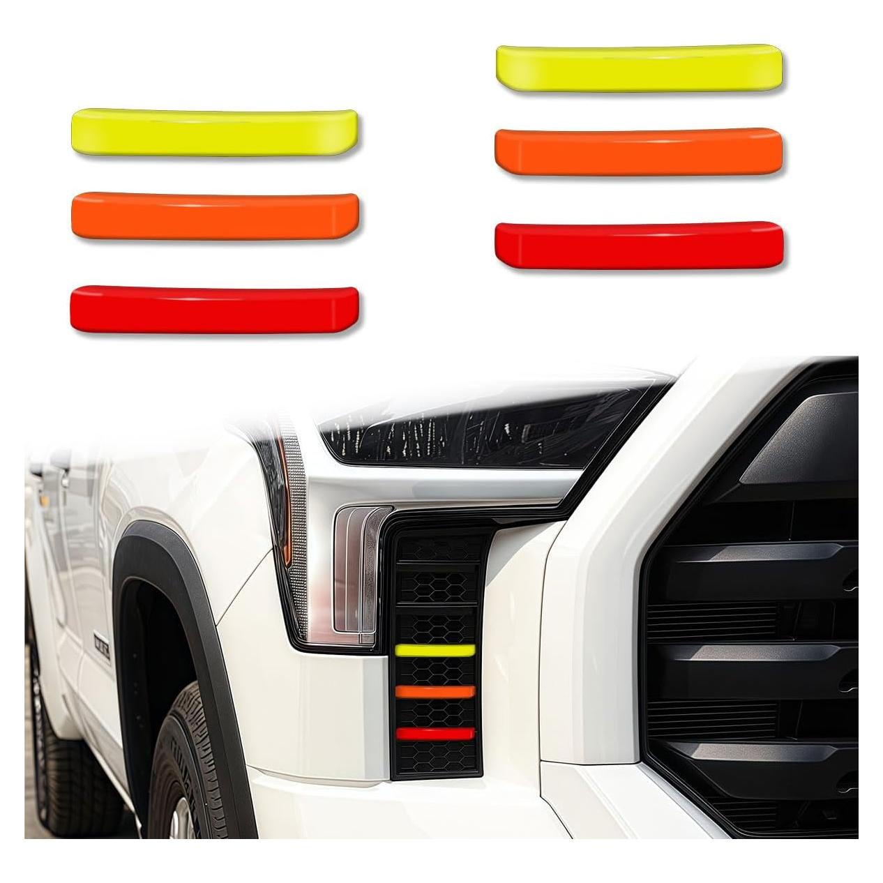 Tira Decorativa Parrilla Delantera YUNXINGJV Amarillo 6 PCS