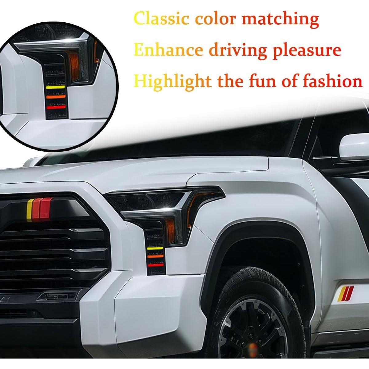 Tira Decorativa Parrilla Delantera YUNXINGJV Amarillo 6 PCS