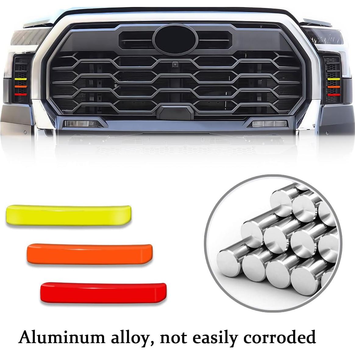 Tira Decorativa Parrilla Delantera YUNXINGJV Amarillo 6 PCS