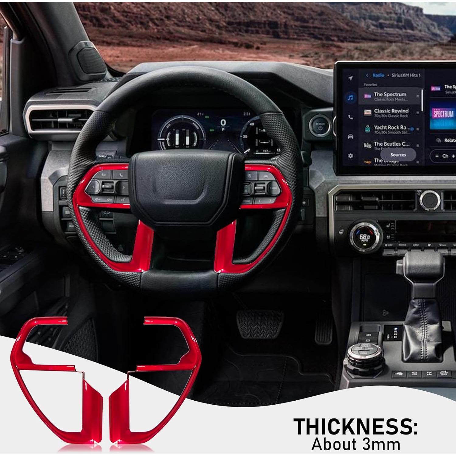 Cubierta de Consola Central Toyota Tacoma 2024-2025 Rojo ABS