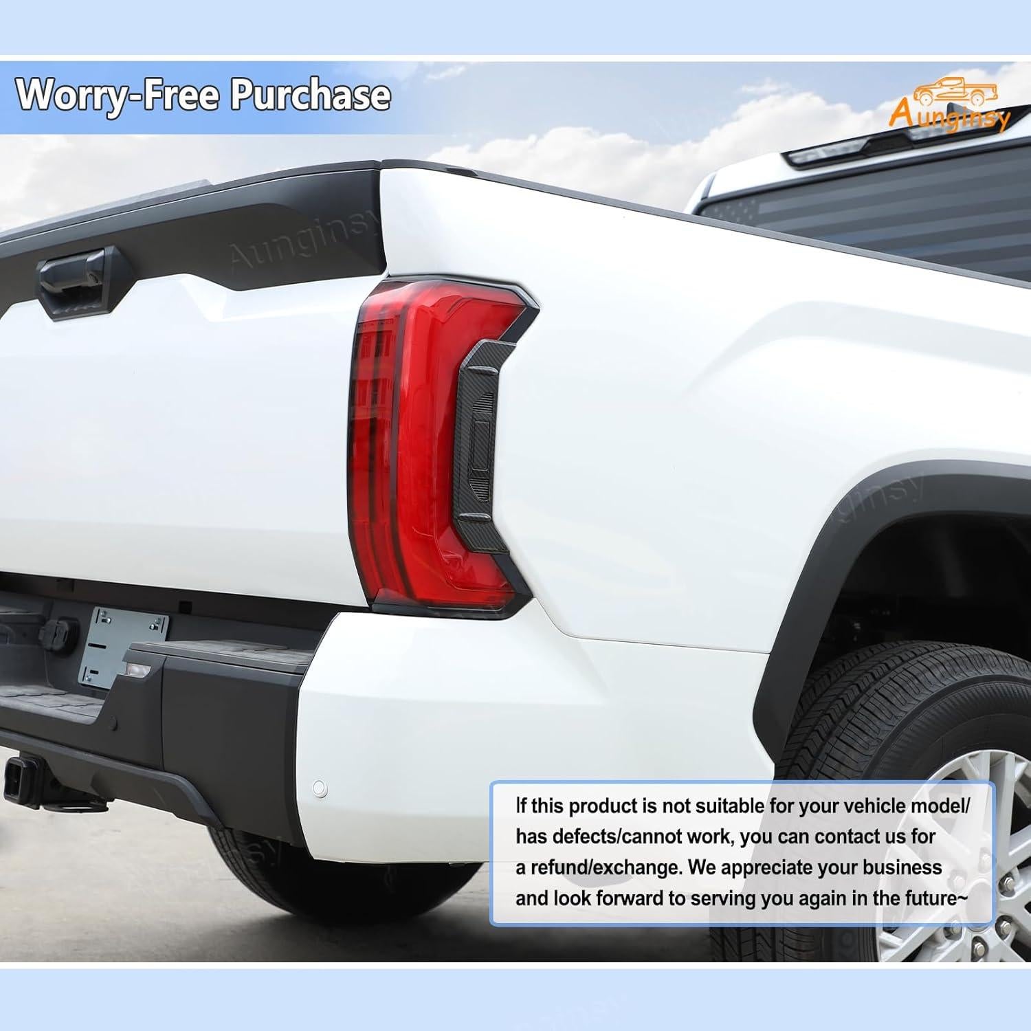 Cubierta Lateral Luz Trasera Aunginsy para Toyota Tundra 2022-2025