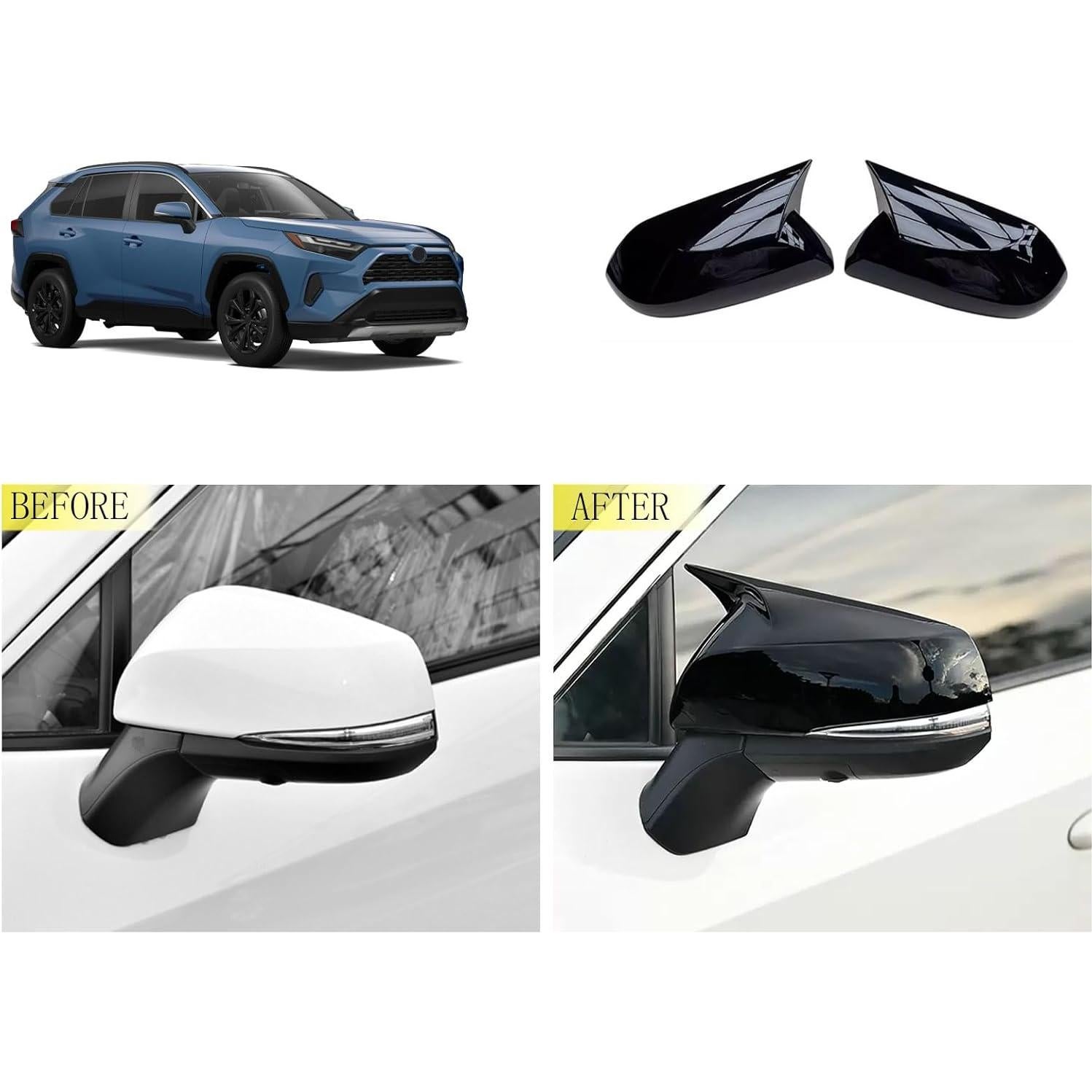 Cubierta de Espejo Lateral Terdaray para Toyota RAV4 2019-2024 ABS