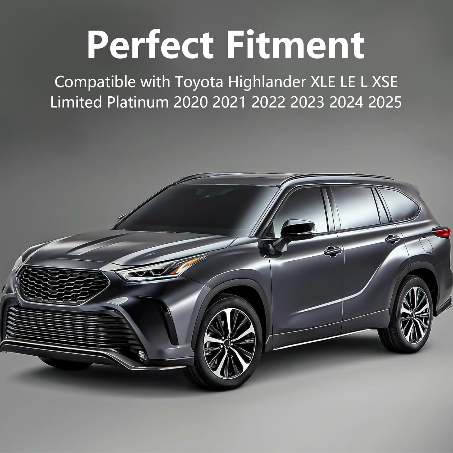 Cubiertas de Tazón de Manija de Puerta Exterior CRMDF para Toyota Highlander 2020-2025