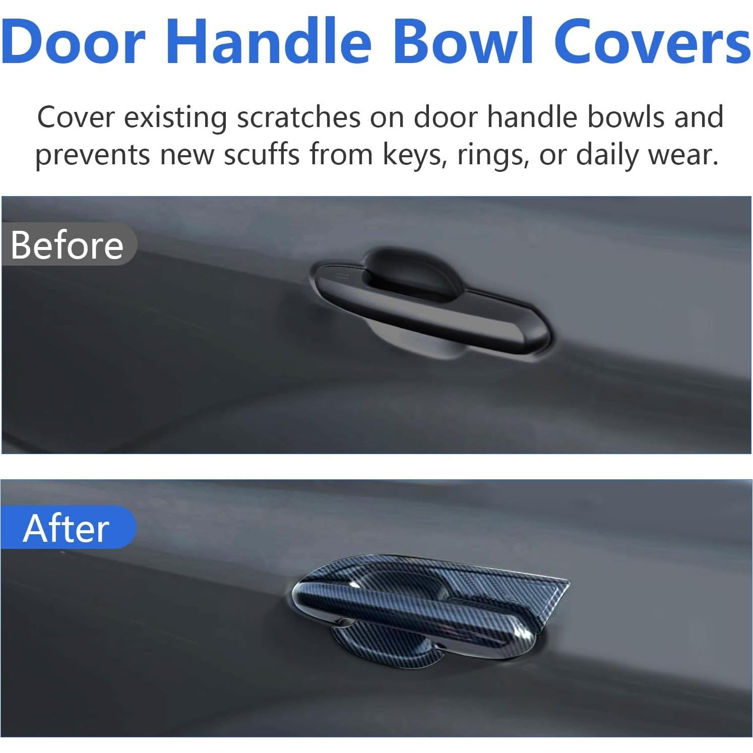 Cubiertas de Tazón de Manija de Puerta Exterior CRMDF para Toyota Highlander 2020-2025