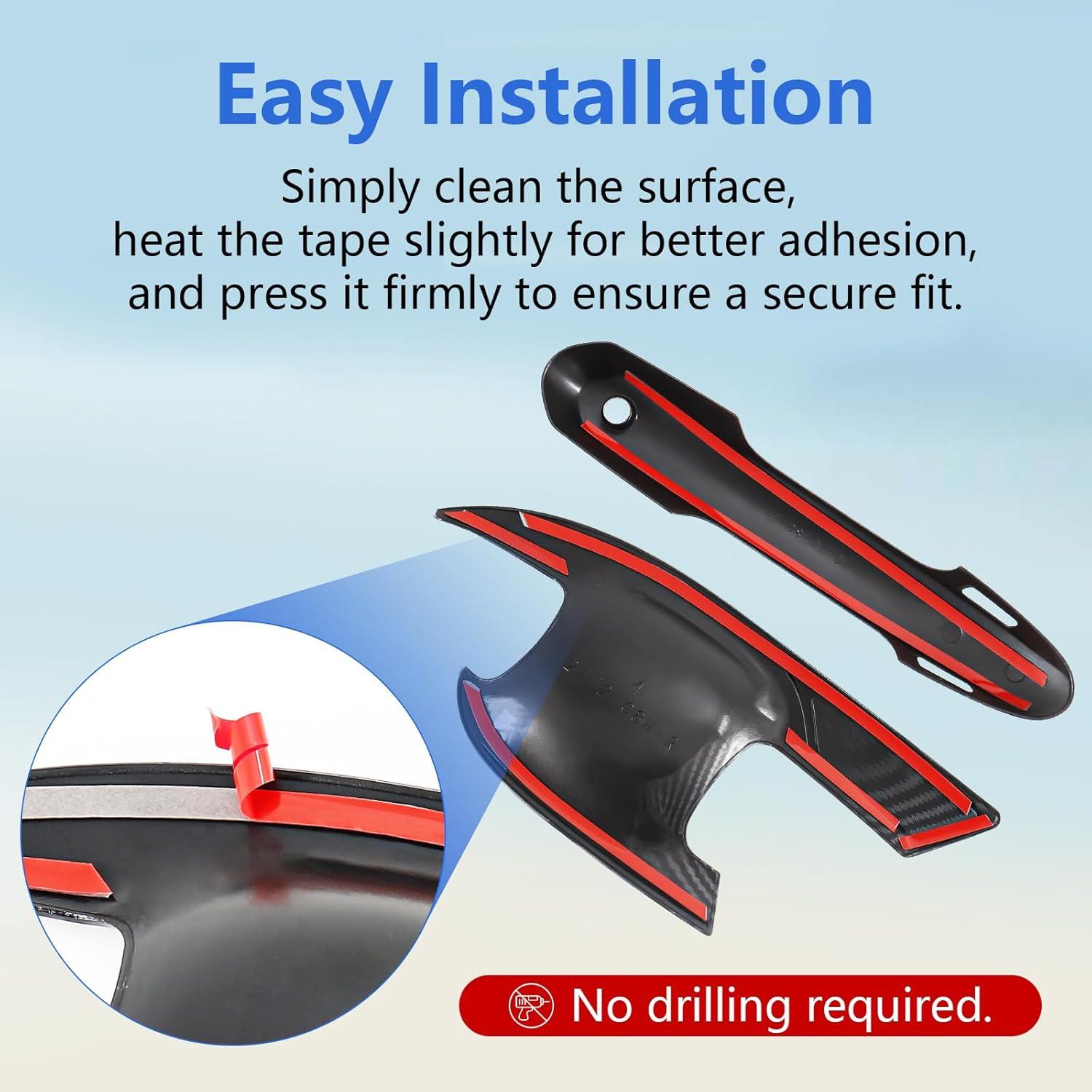 Cubiertas de Tazón de Manija de Puerta Exterior CRMDF para Toyota Highlander 2020-2025