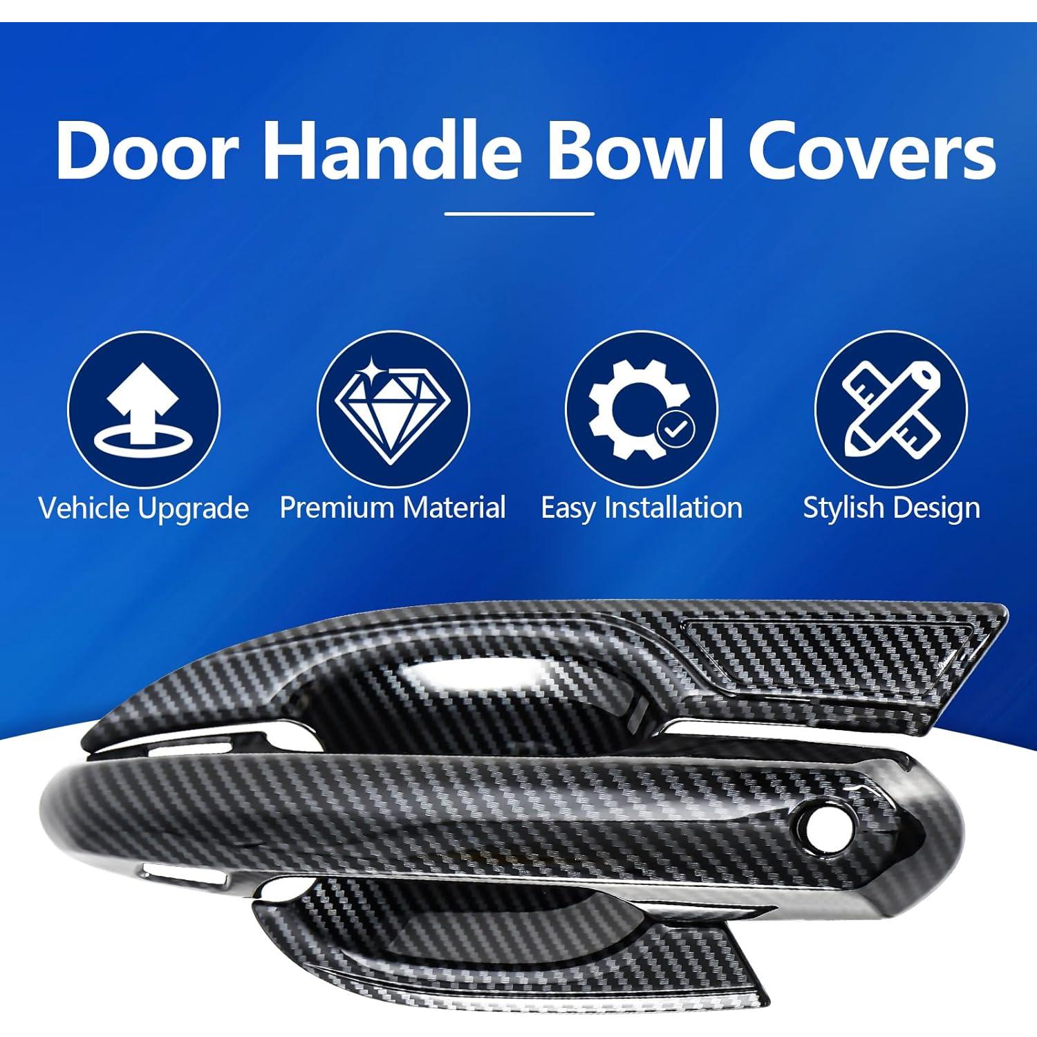 Cubiertas de Tazón de Manija de Puerta Exterior CRMDF para Toyota Highlander 2020-2025