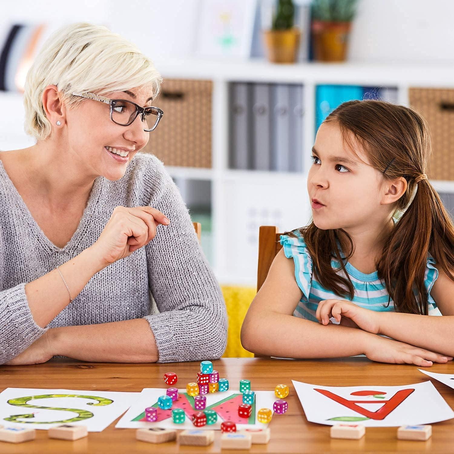 Juego de Dados Acrílicos 100 Piezas 16mm 10 Colores