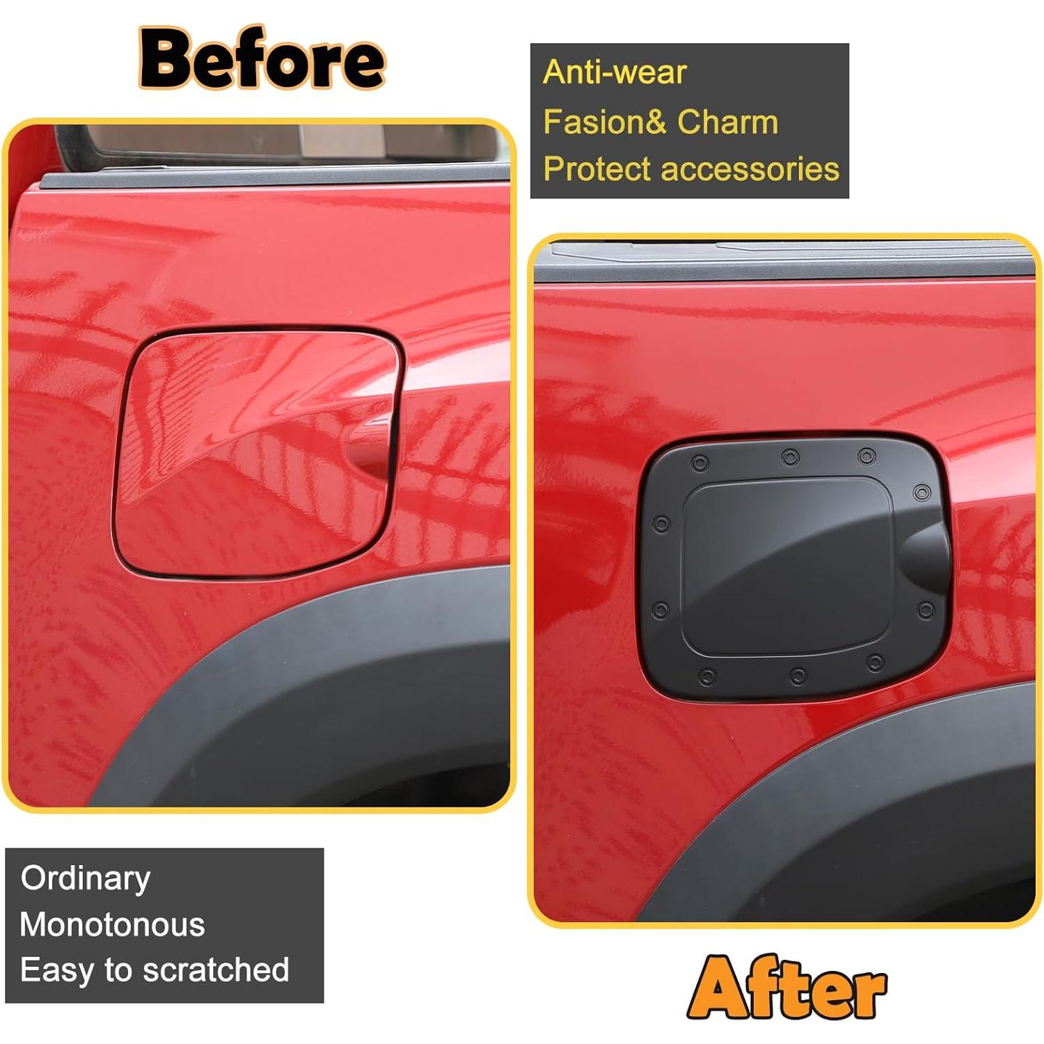 Cubierta de recorte de tapa de tanque de combustible CHEAYAR para Toyota Tacoma 2016-2022 - ABS negro mate