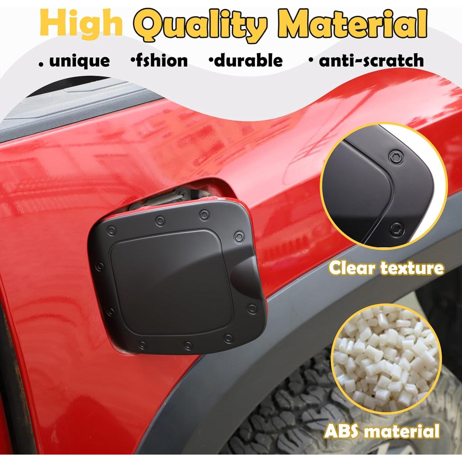 Cubierta de recorte de tapa de tanque de combustible CHEAYAR para Toyota Tacoma 2016-2022 - ABS negro mate