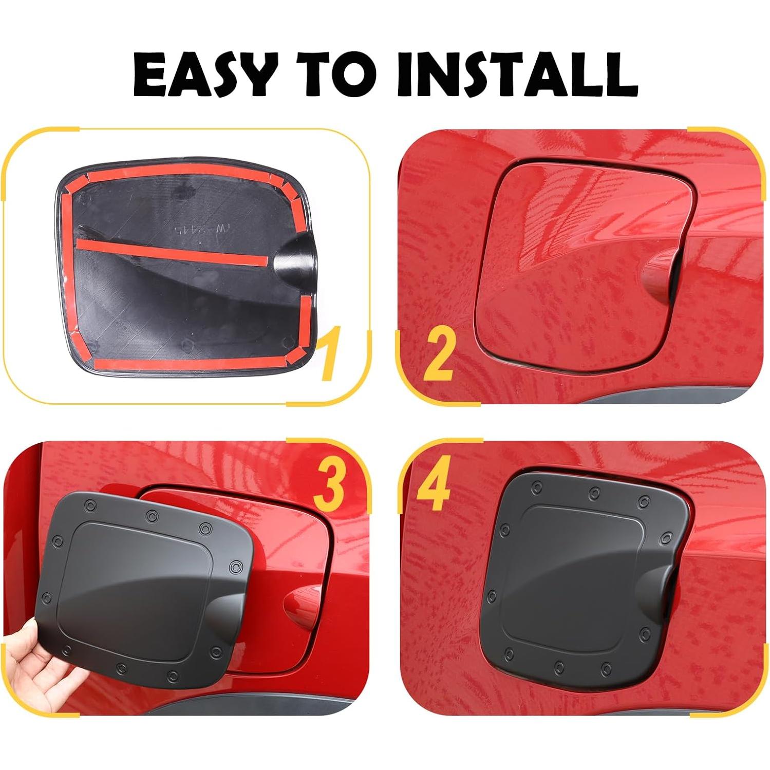 Cubierta de recorte de tapa de tanque de combustible CHEAYAR para Toyota Tacoma 2016-2022 - ABS negro mate