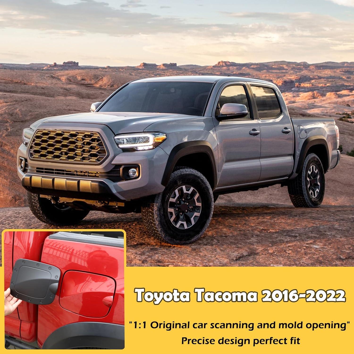 Cubierta de recorte de tapa de tanque de combustible CHEAYAR para Toyota Tacoma 2016-2022 - ABS negro mate