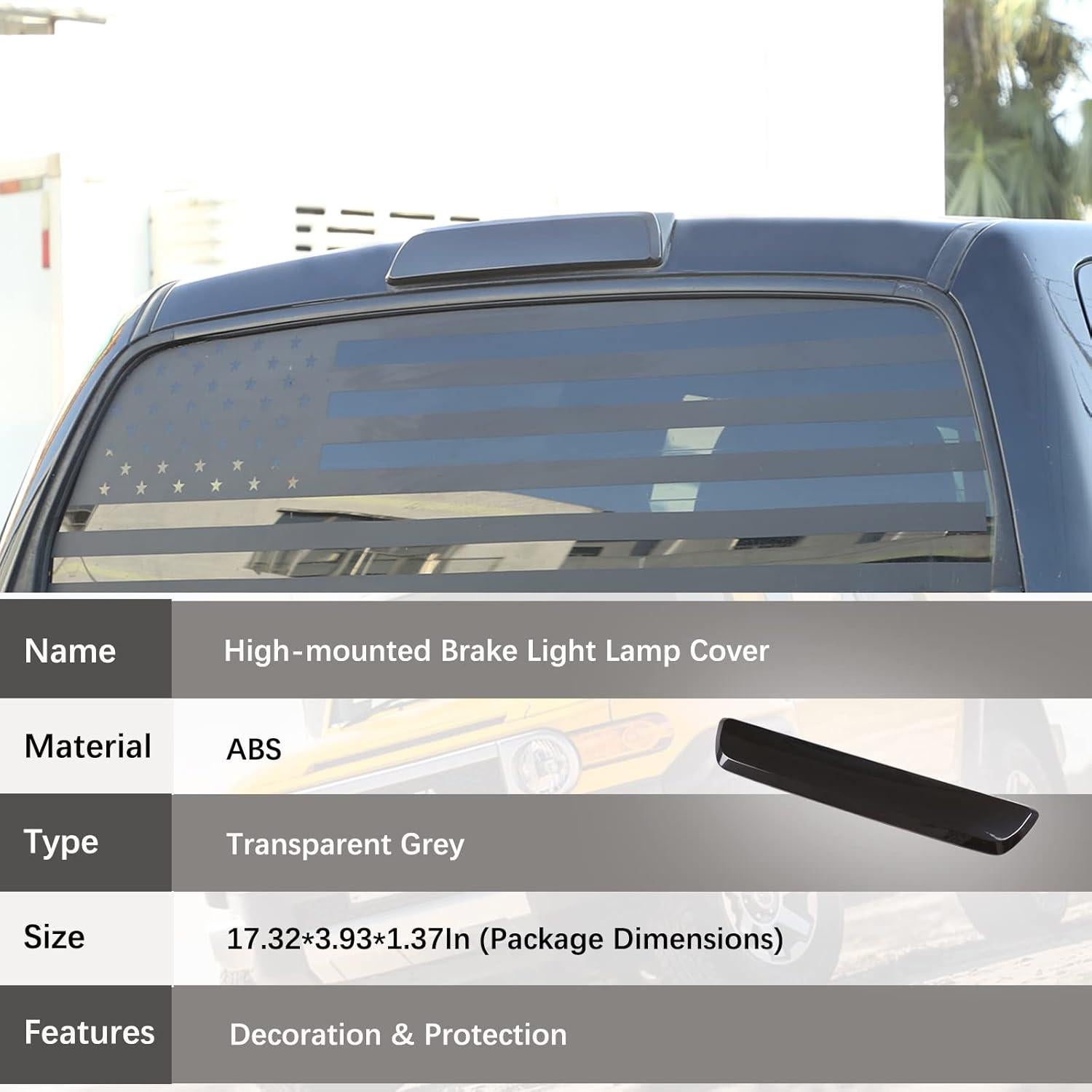 Cubierta de Luz de Freno Aunginsy para Toyota Tundra 2007-2021 ABS Gris